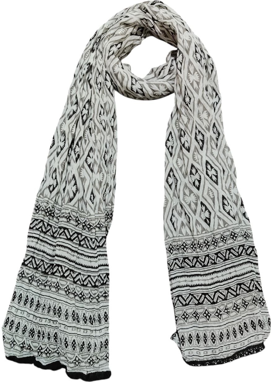 Pure Cotton Solid Black, White Women Dupatta-image-18