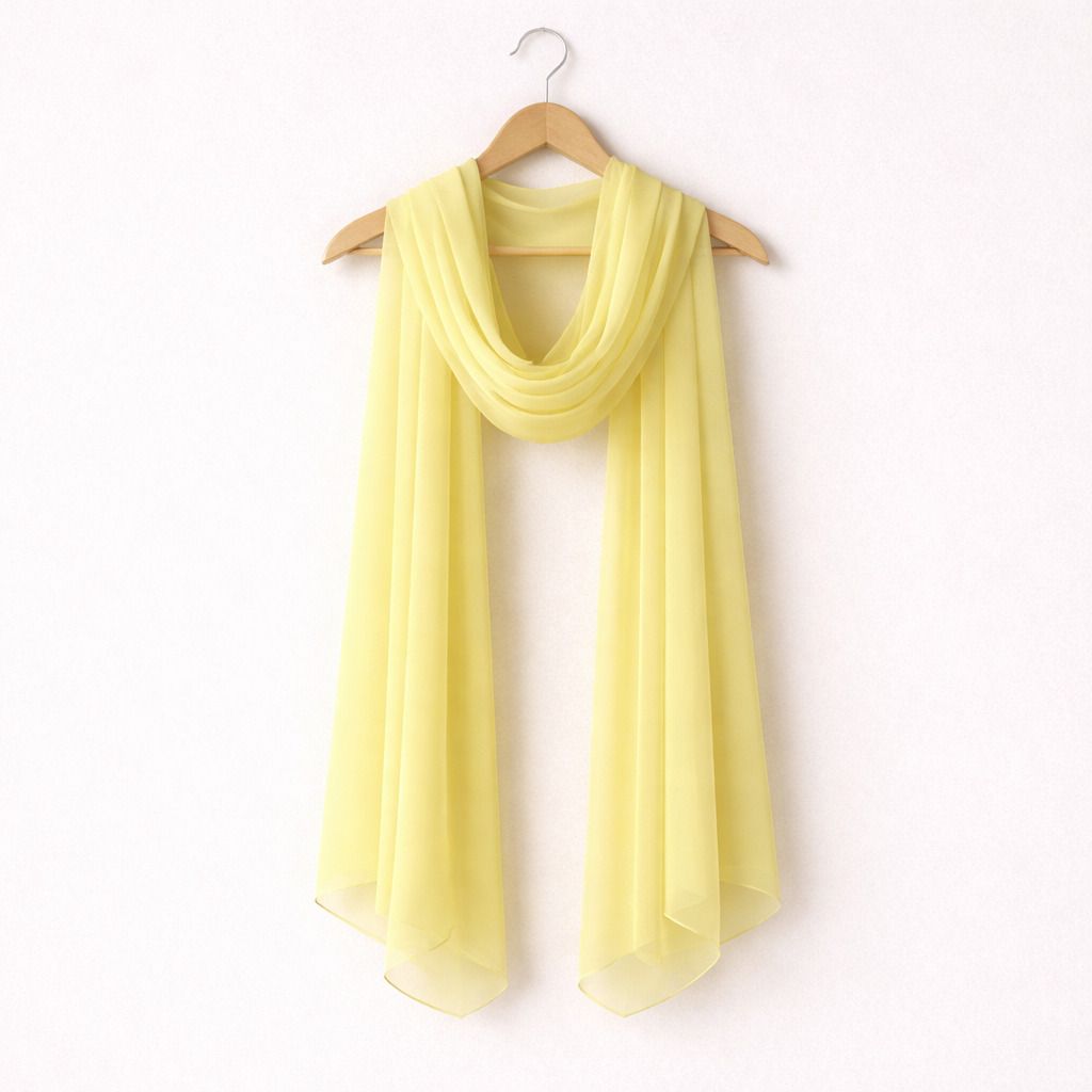 Chiffon Solid Yellow Women Dupatta-image-49