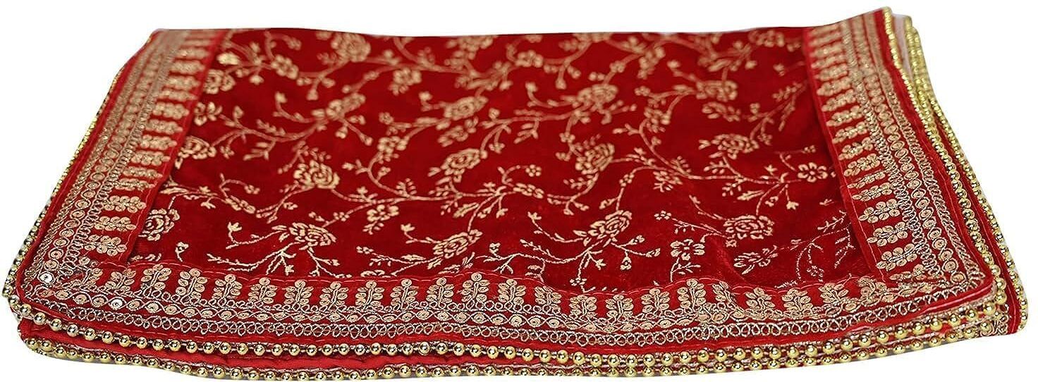 Velvet Self Design Red Men Dupatta-image-33