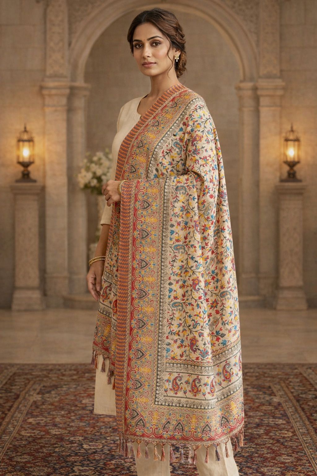 trendzmy Cotton Silk Floral Print Multicolor Women Dupatta-picture-23