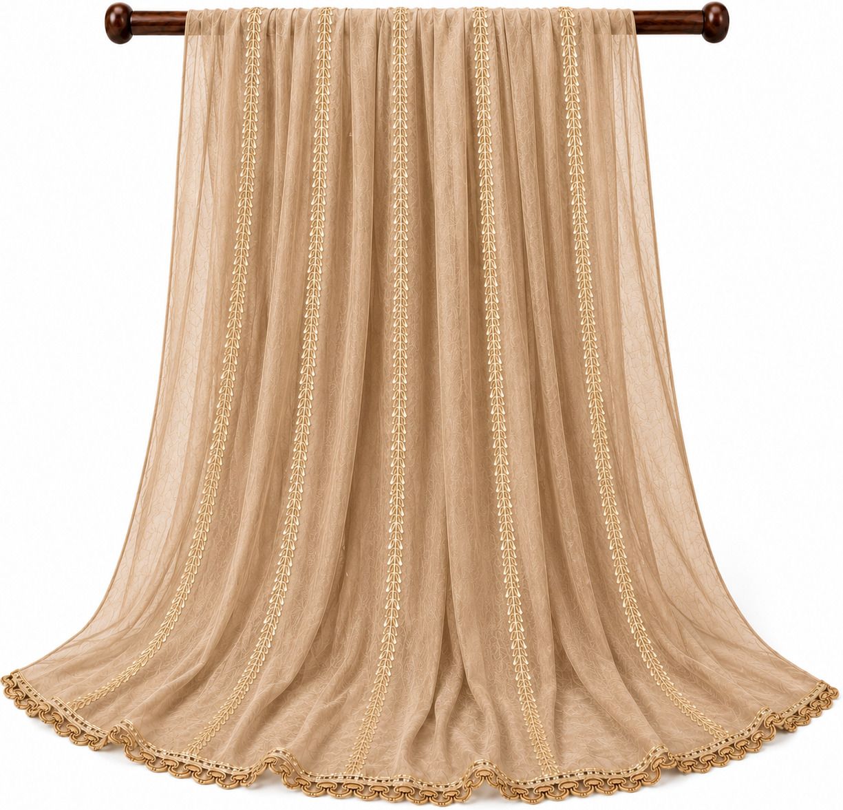 groundfashion Chiffon Solid Beige Women Dupatta-picture-0