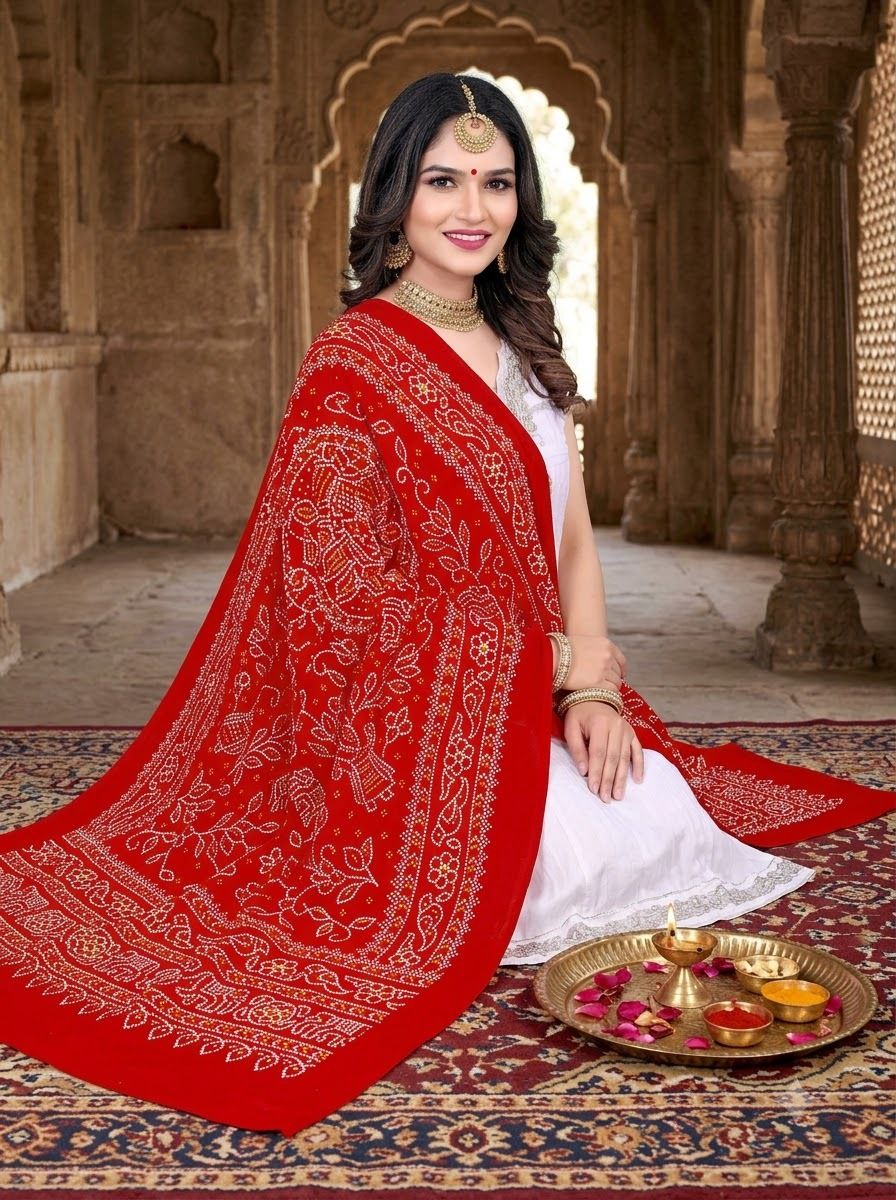 Rayon Printed Red Women Dupatta-image-33