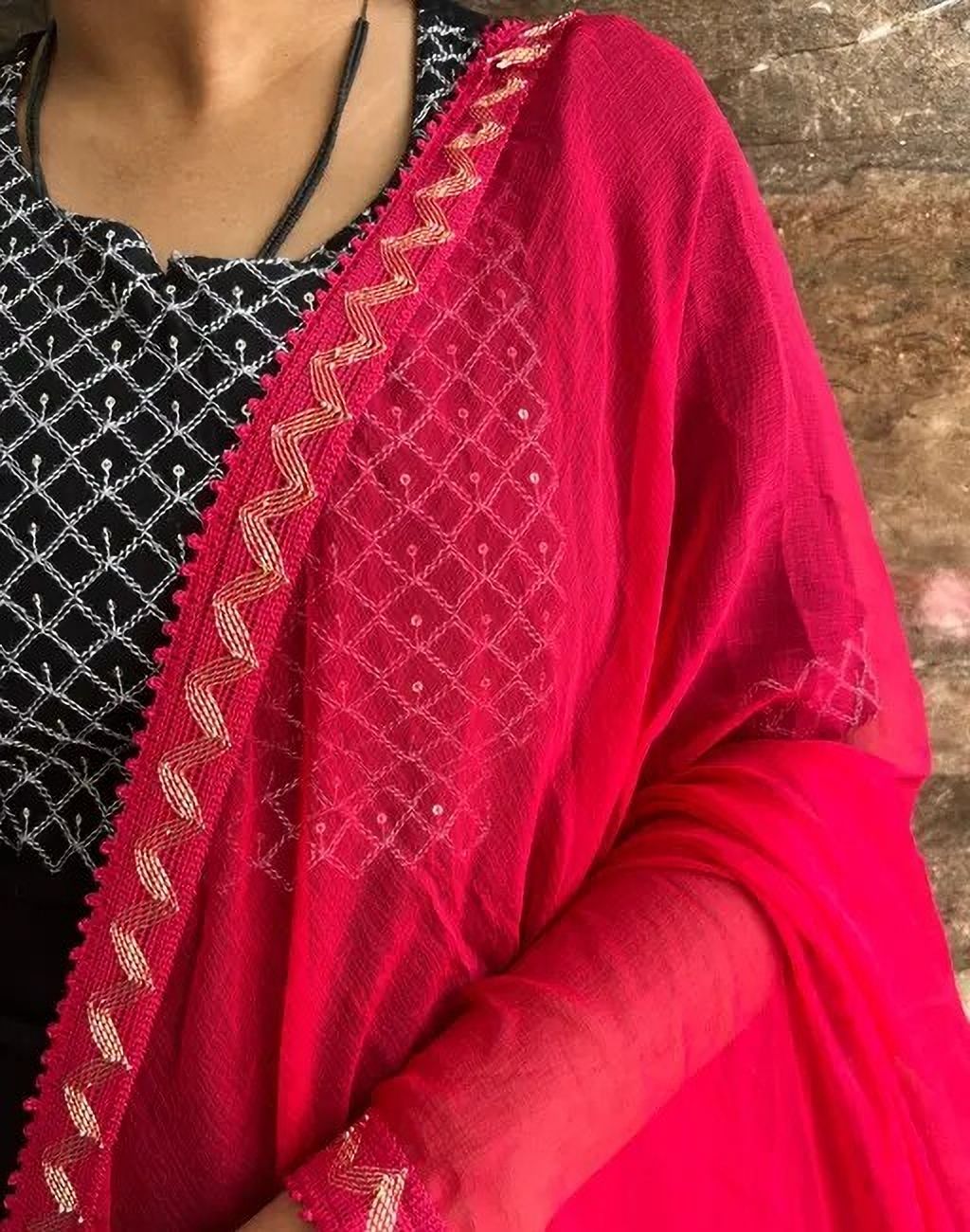 Chiffon Solid Pink Women Dupatta-image-34