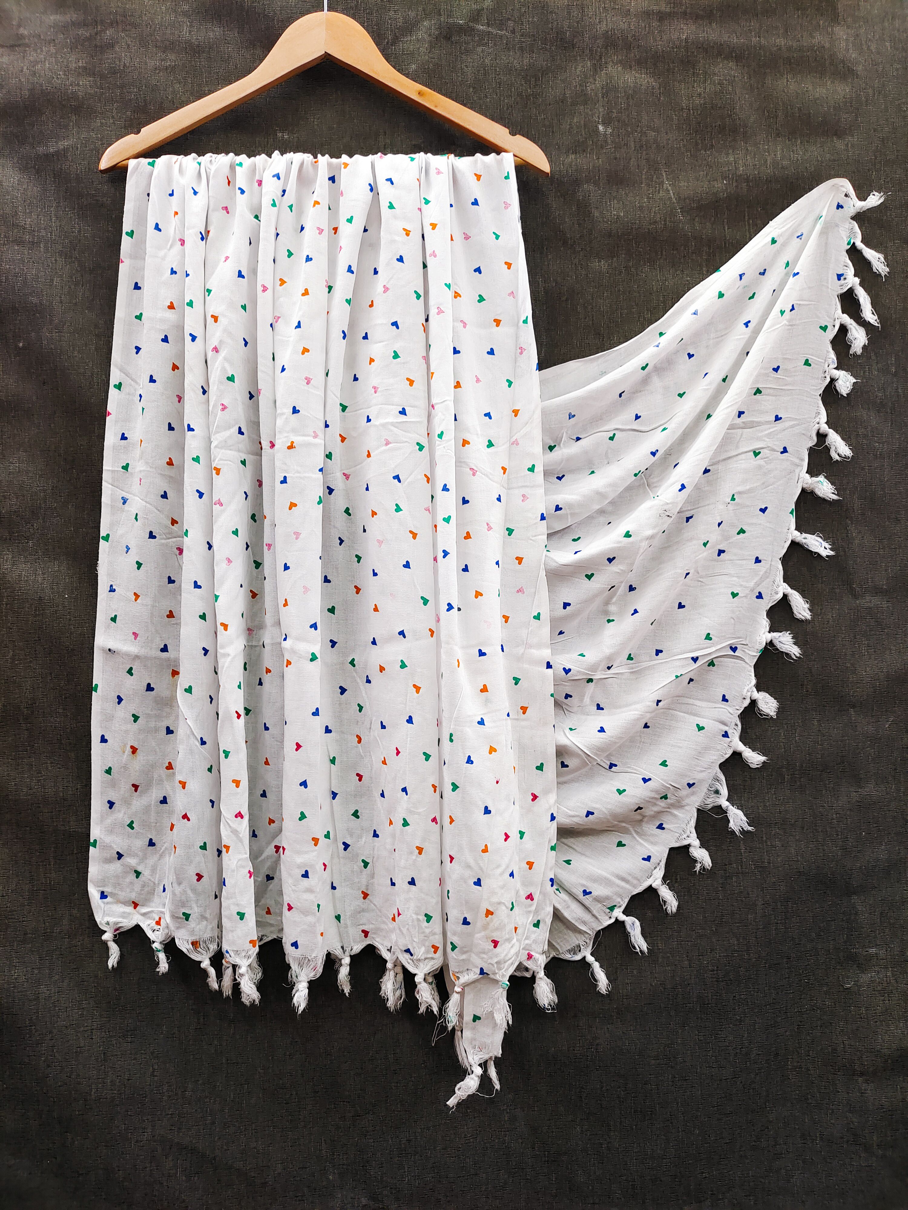 Rayon Printed White Women Dupatta