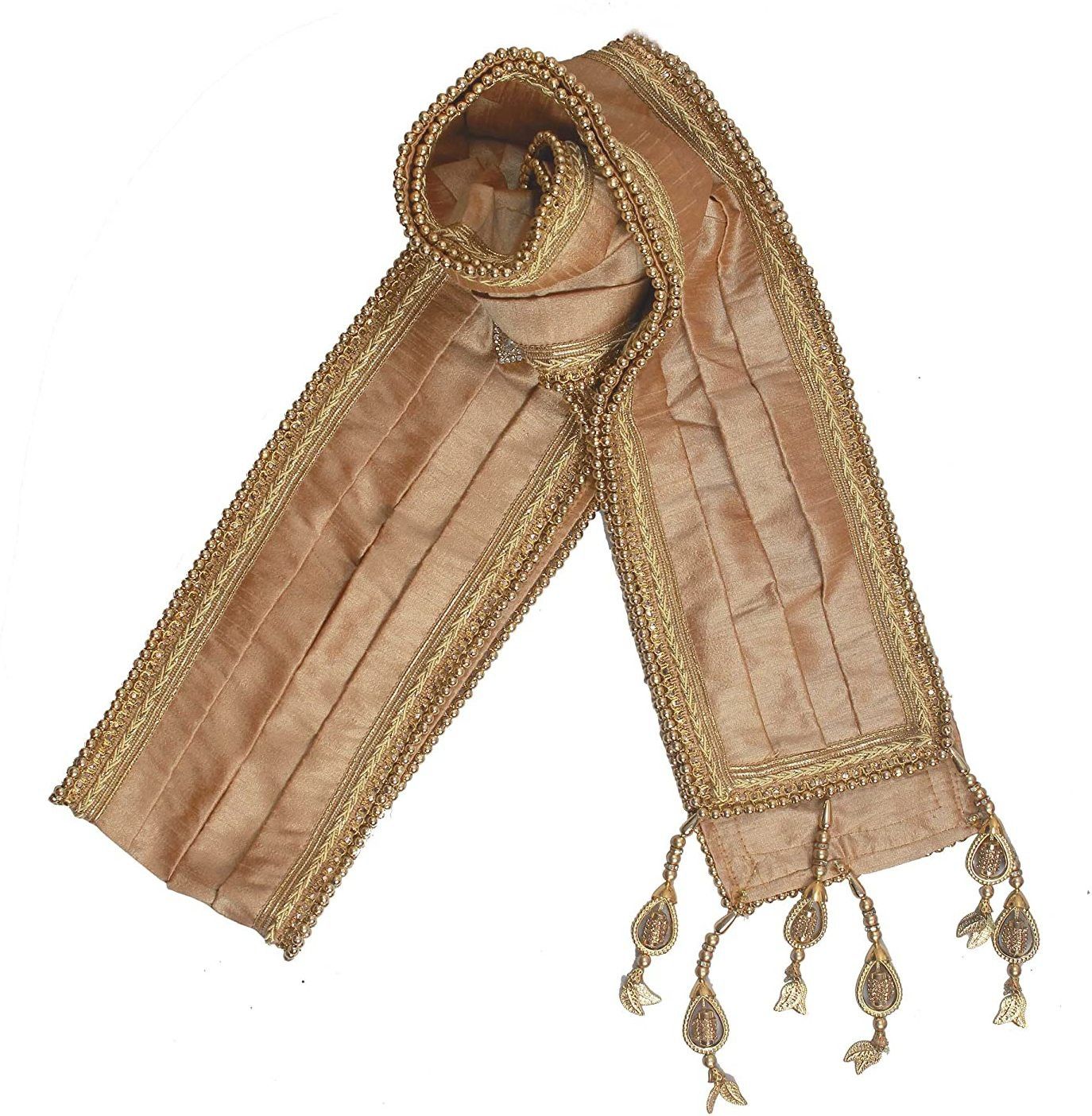 Velvet Solid, Embroidered Gold Men Dupatta-image-43