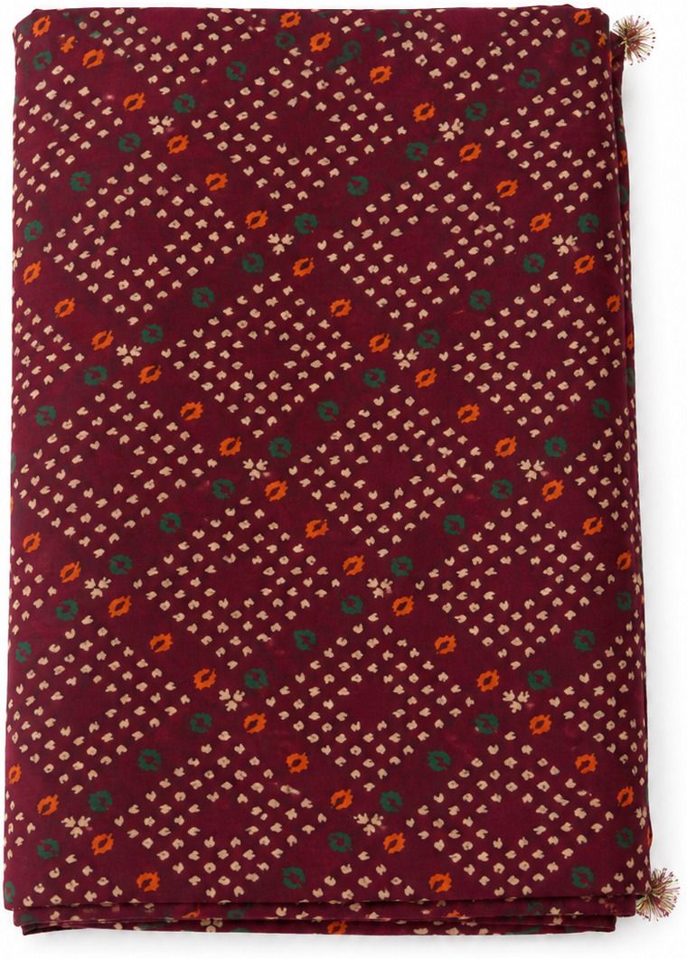 tradeezest Cotton Blend Geometric Print Maroon Women Dupatta-picture-27