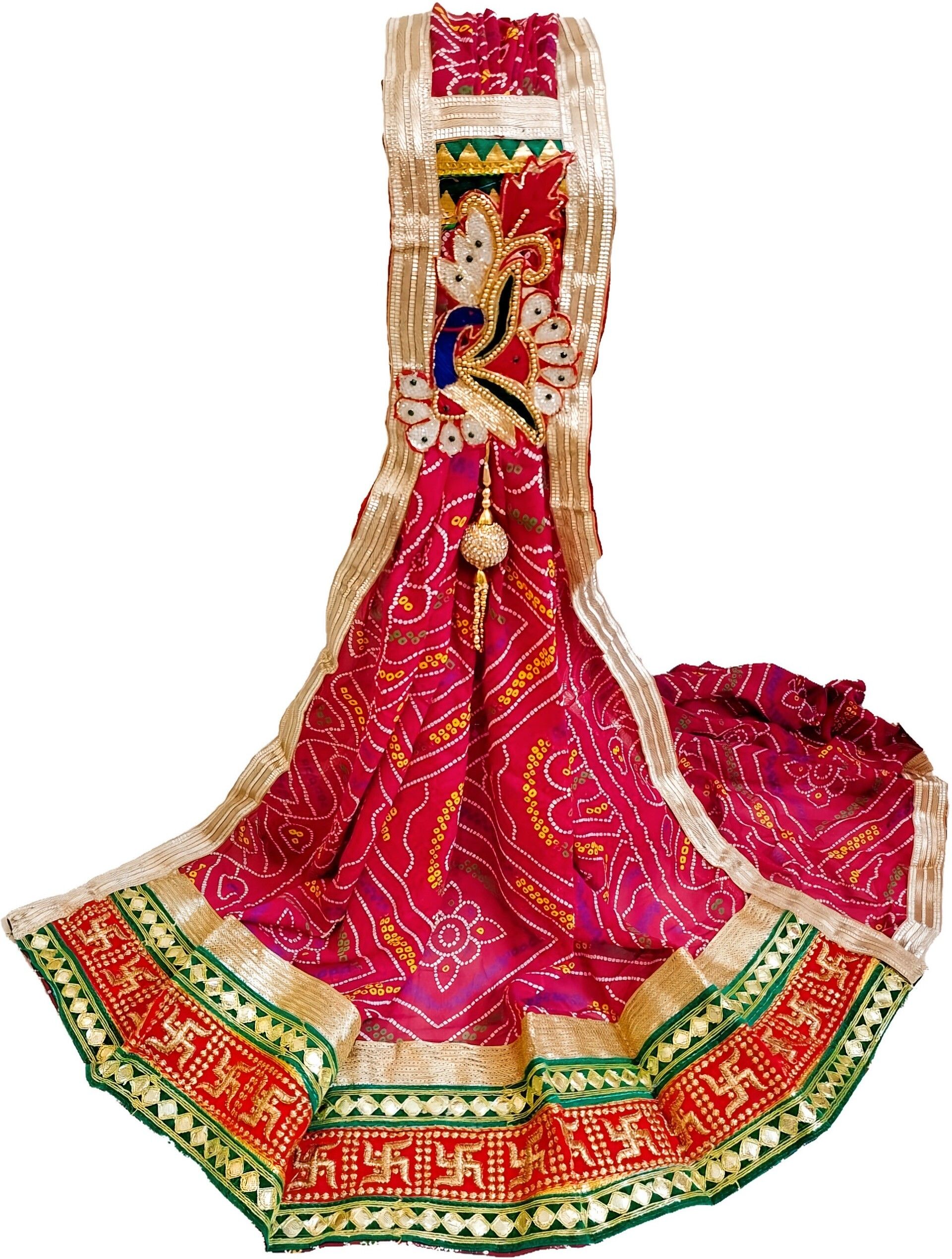 evaan creations Poly Georgette Embroidered Red Women Dupatta-picture-37