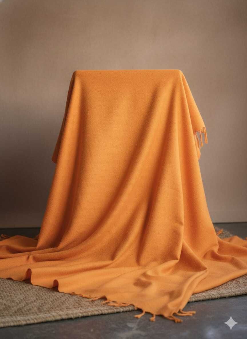 Cotton Blend Solid Orange Men Dupatta-image-29