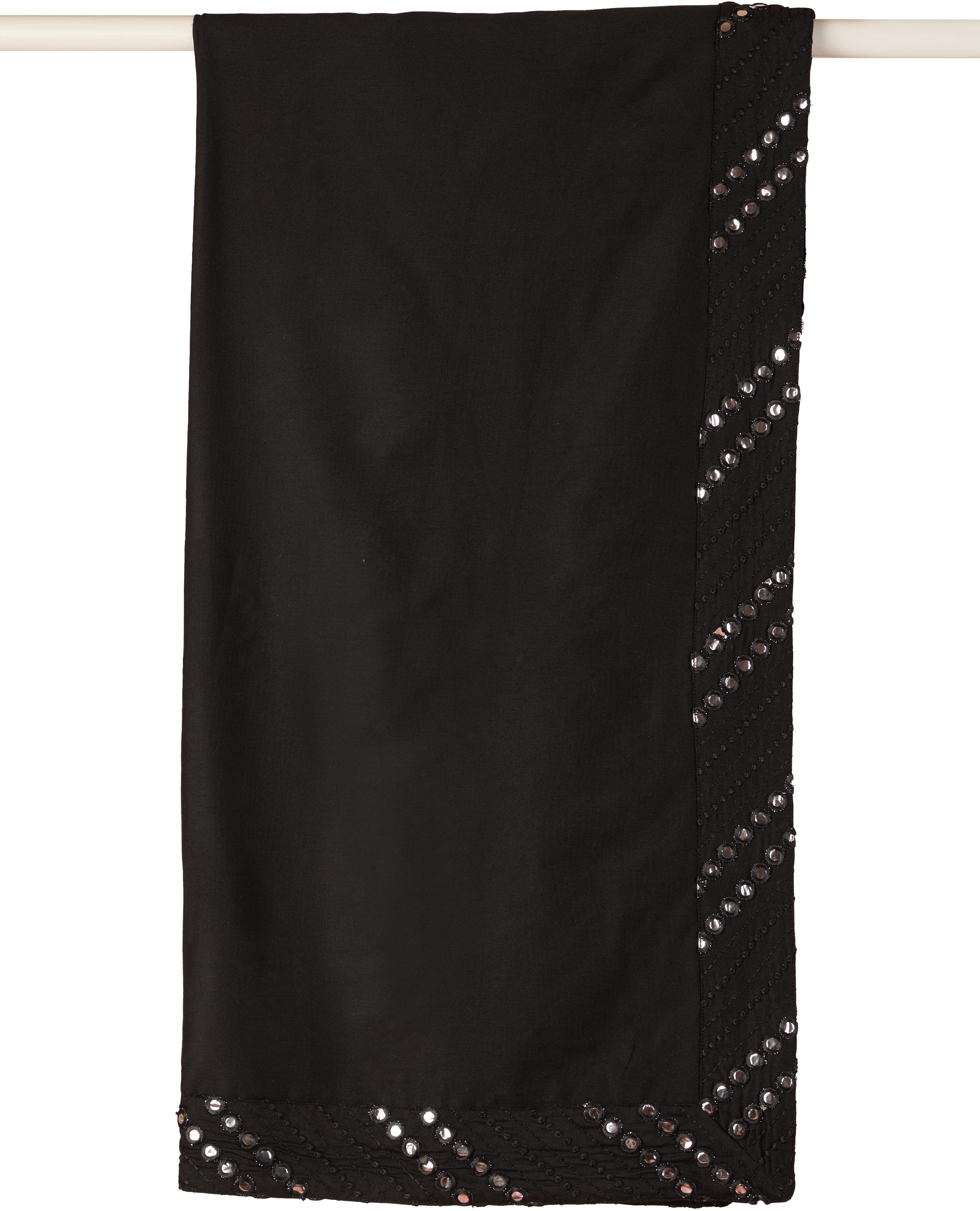 Silk Blend Embroidered Black Men Dupatta-image-44