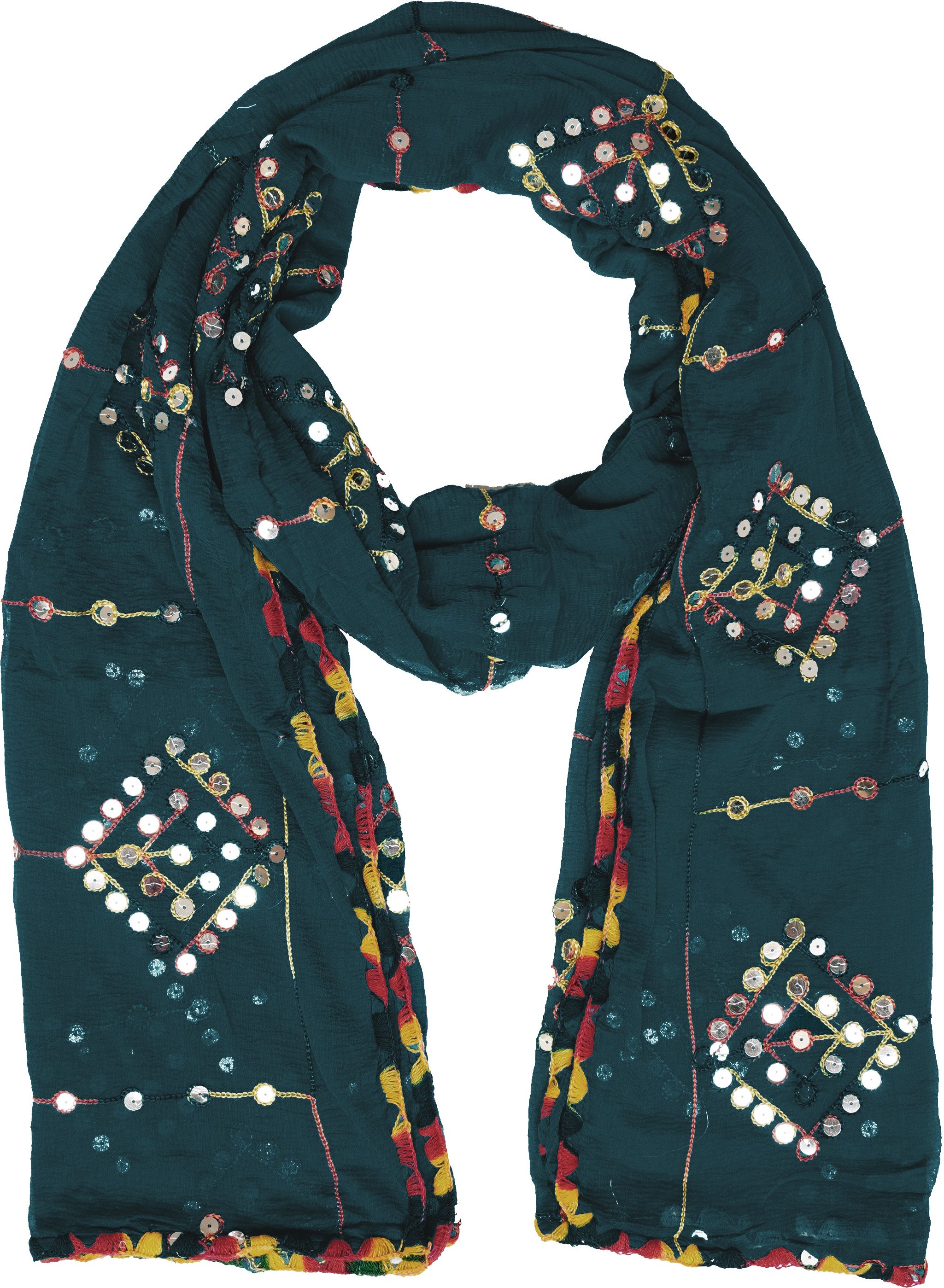 whiteheaven Chiffon Embroidered Green Women Dupatta-picture-28
