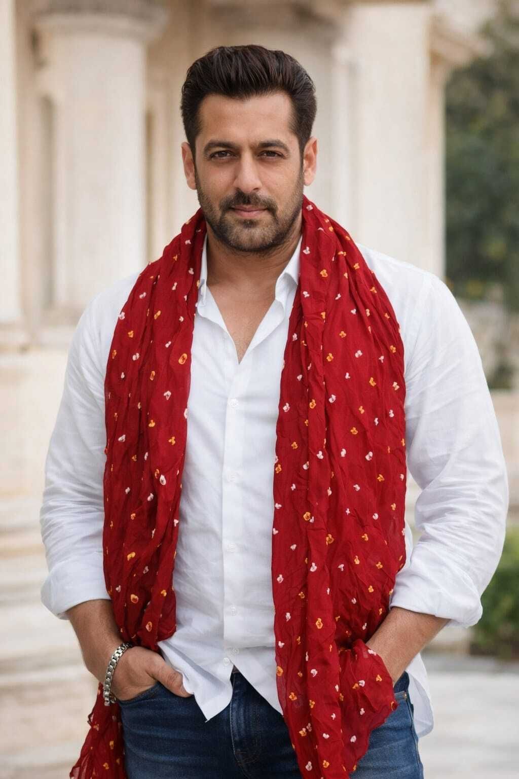 Pure Cotton Printed Red Men Dupatta