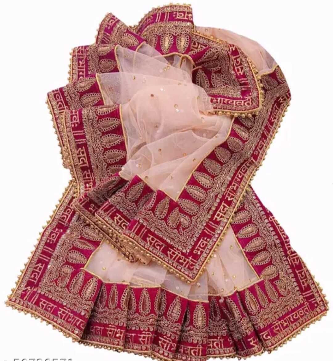 Net Self Design Peach Women Dupatta-image-39