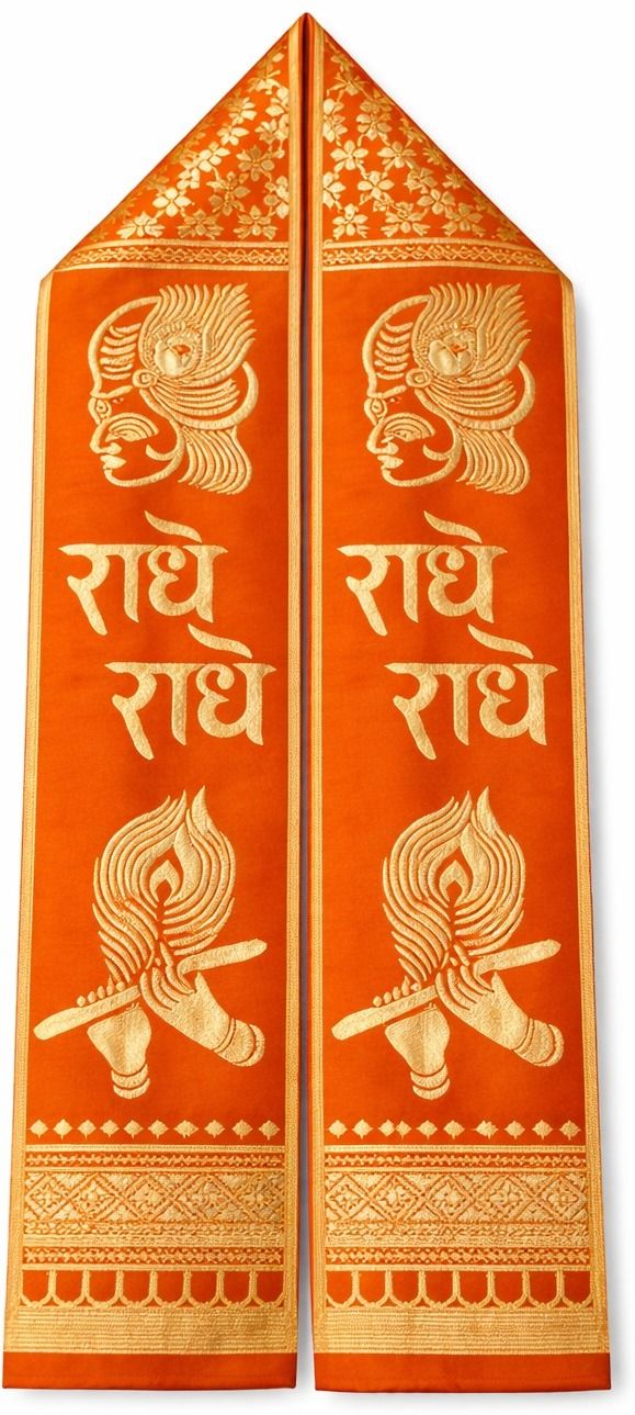 mokko Satin Blend Printed Orange Men Dupatta-picture-42