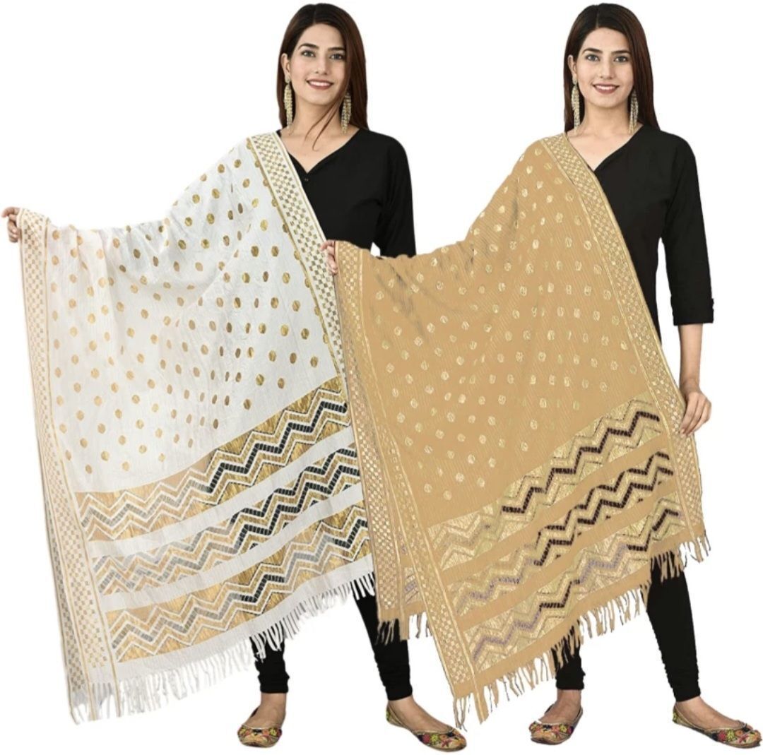 Silk Blend Printed Multicolor Women Dupatta-image-38
