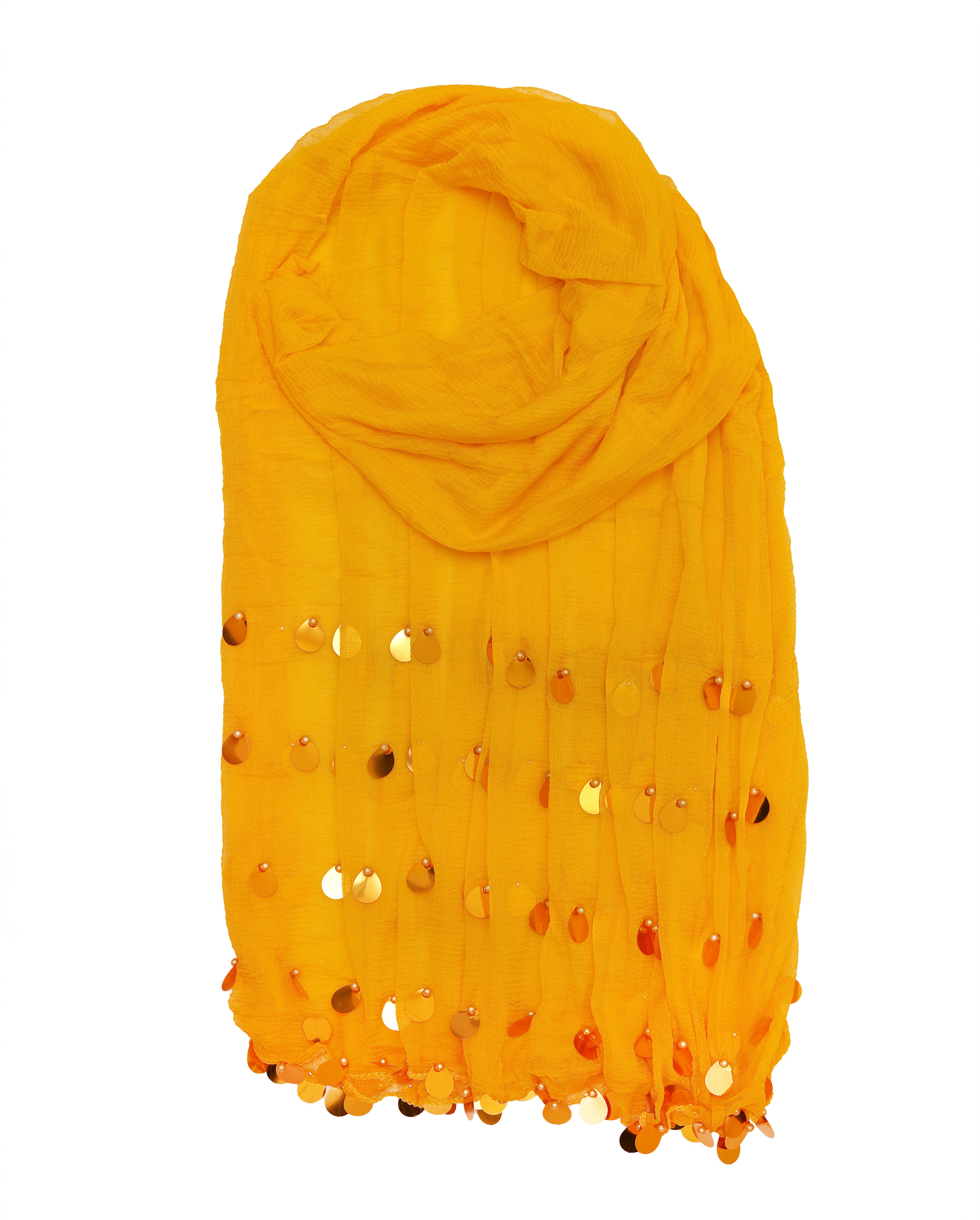 Chiffon Embellished Yellow Women Dupatta-image-1
