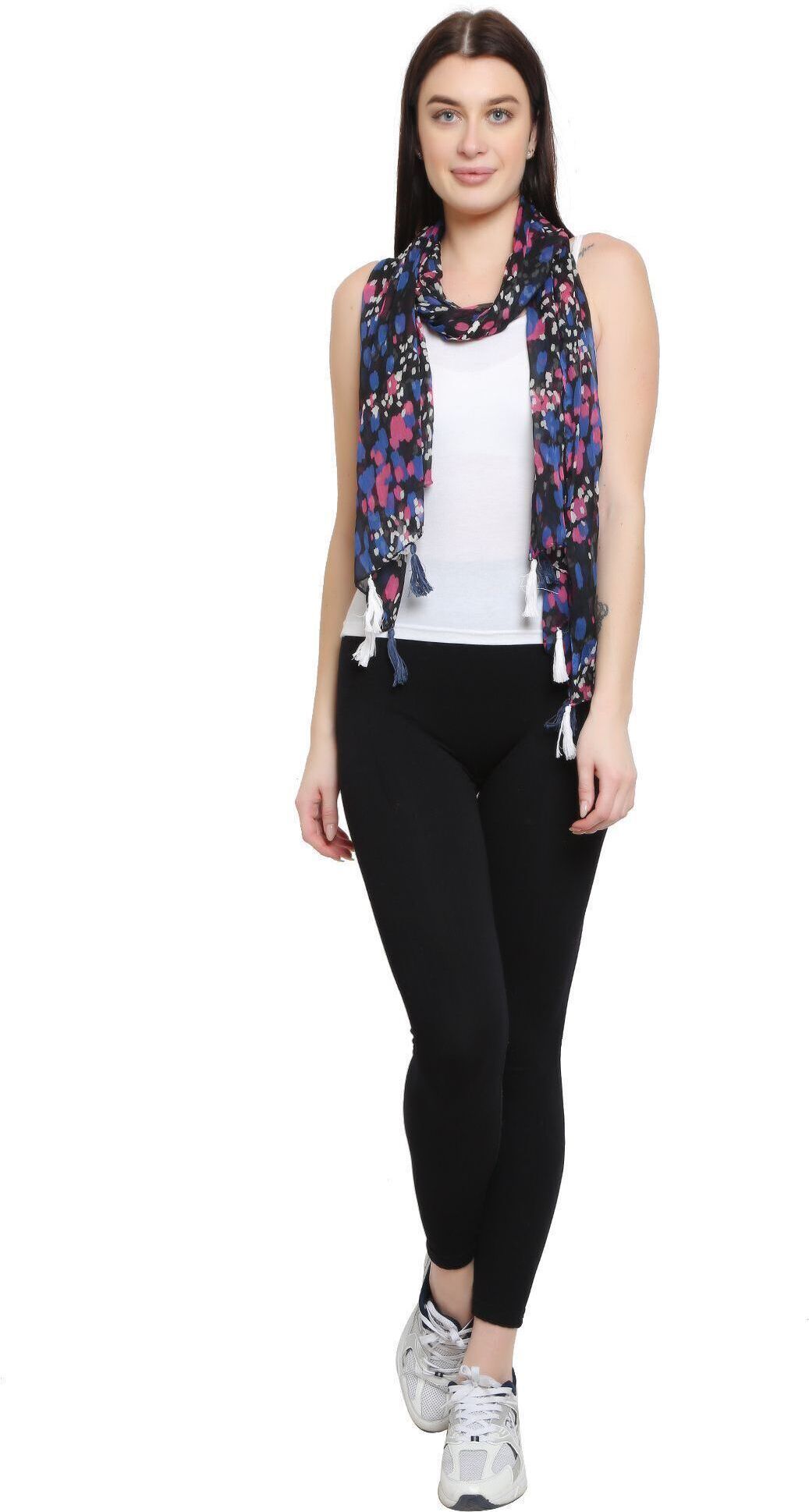 Printed Chiffon Women Multicolor Scarf, Stole, Fancy Scarf-image-47