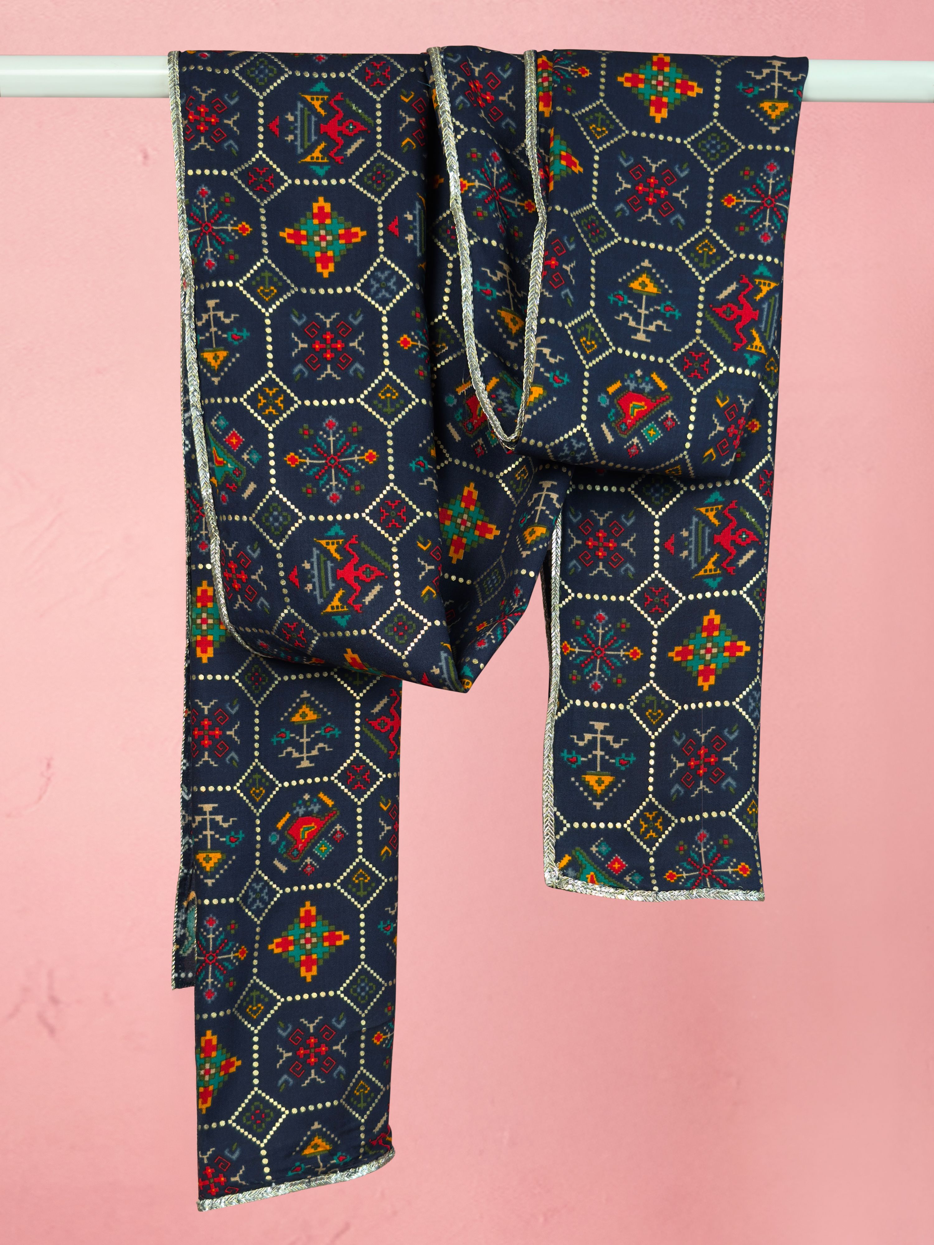 Rayon Printed Blue Men Dupatta-image-24