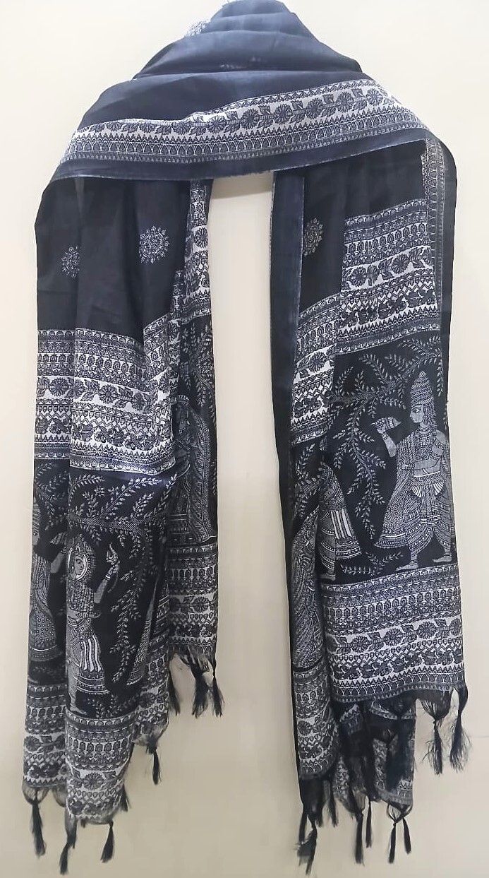 praaj Silk Blend Printed Black Women Dupatta-picture-24