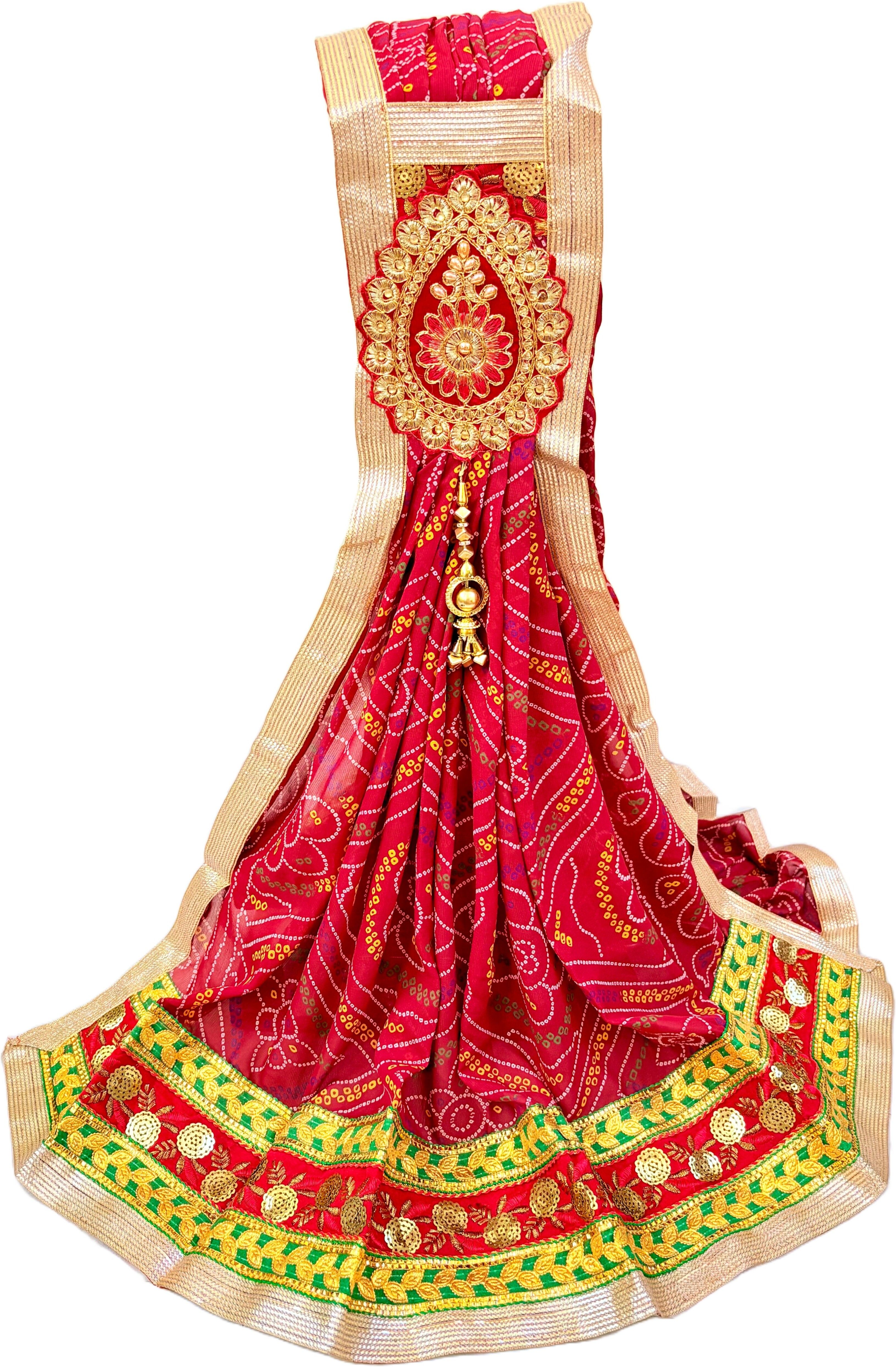 Poly Georgette Embroidered Red Women Dupatta-image-22