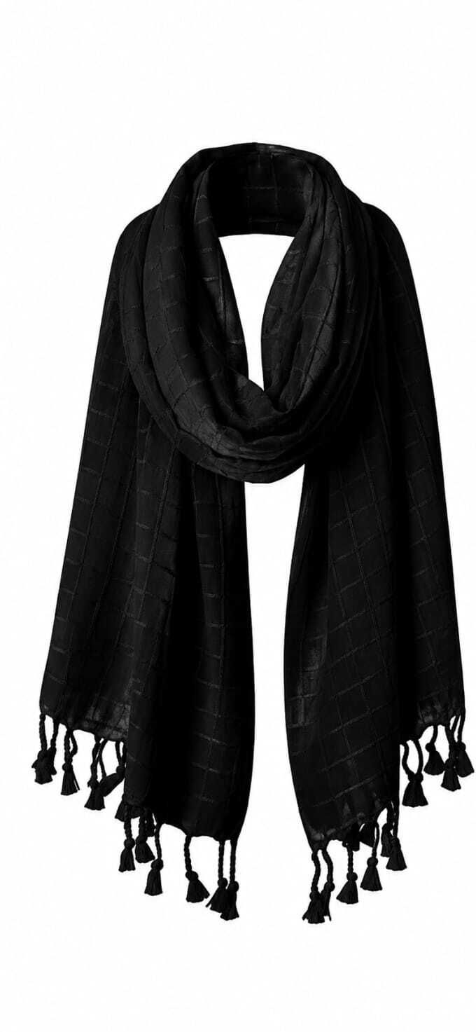 r tex Cotton Silk Checkered Black Women Dupatta-picture-48