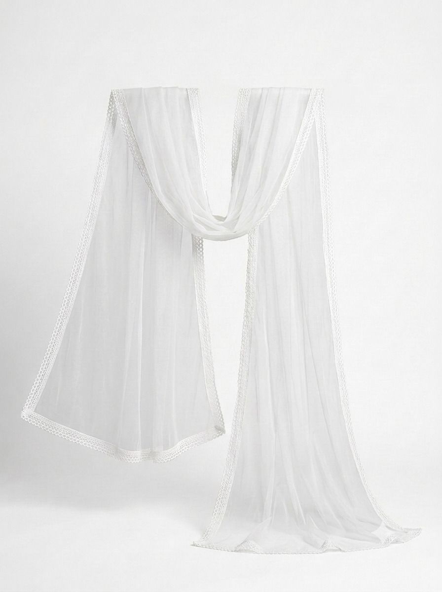 Chiffon Embroidered White Women Dupatta-image-48