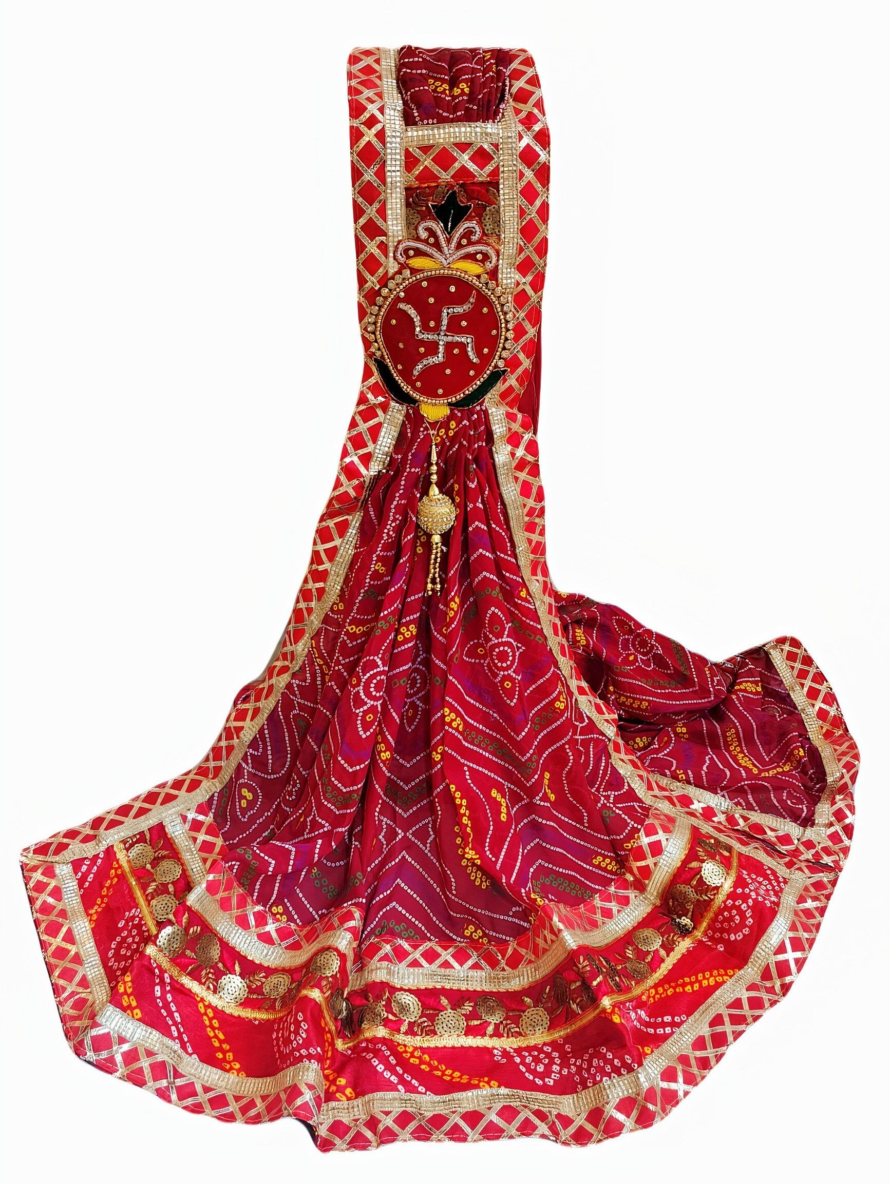 evaan creations Poly Georgette Embroidered Red Women Dupatta-picture-20