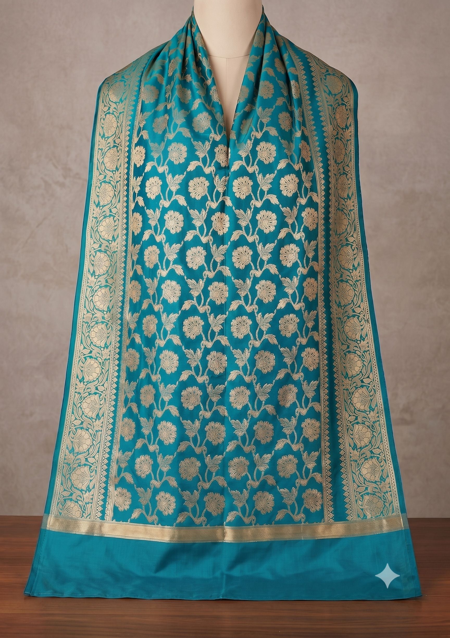 Art Silk Woven Blue Men Dupatta-image-15