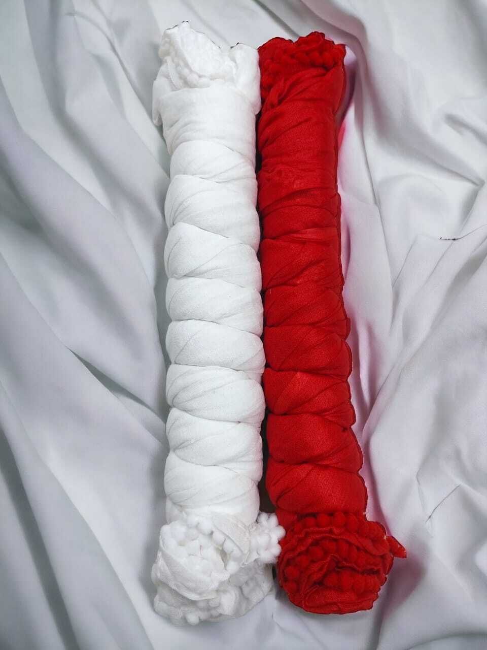Pure Cotton Applique White, Red Women Dupatta-image-47