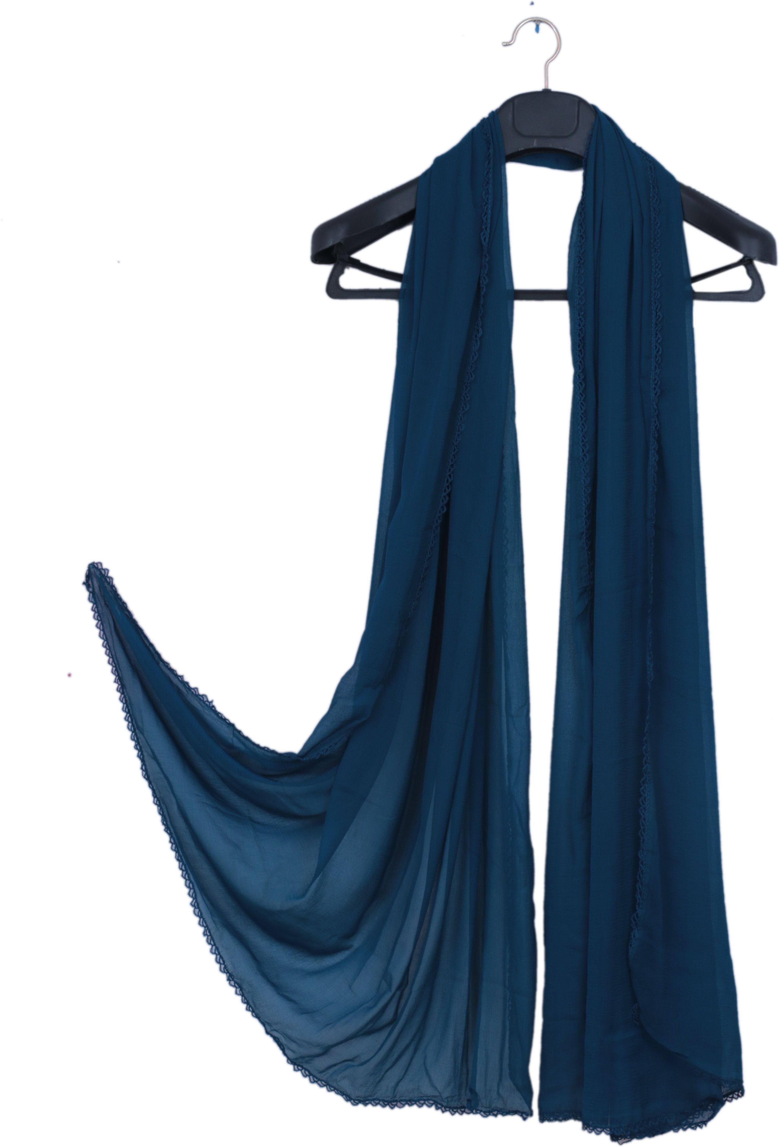 Chiffon Solid Dark Blue Women Dupatta-image-27