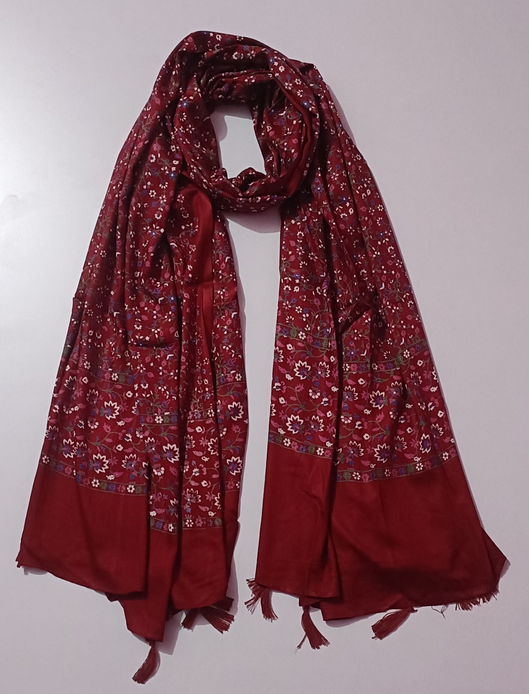 Cotton Blend Printed Maroon Women Dupatta-image-48