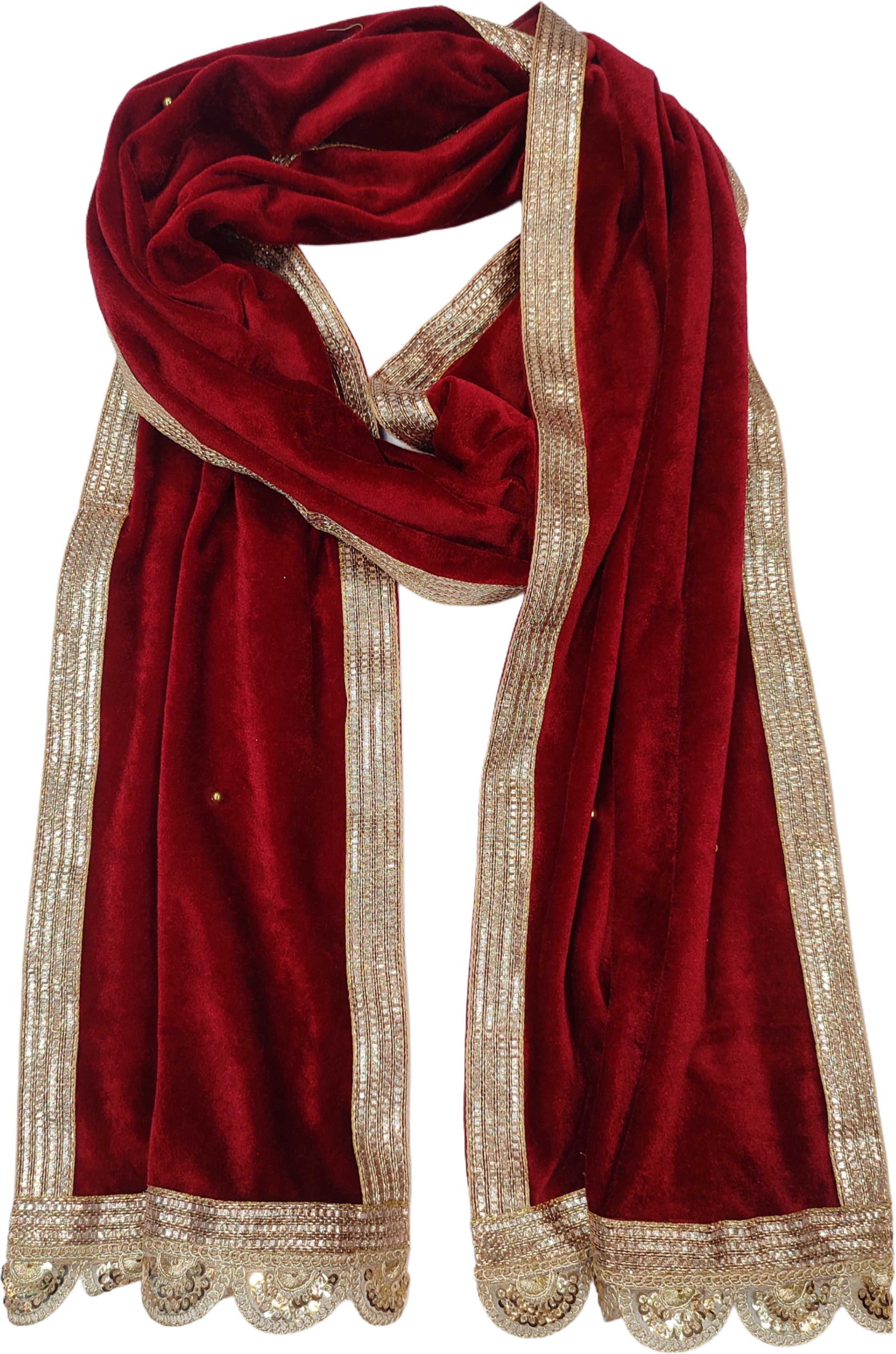navti creations Velvet Embellished Maroon Men Dupatta-picture-43