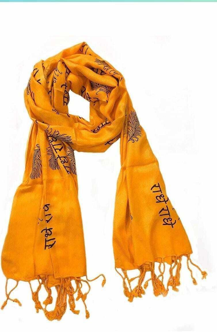 Cotton Blend Printed Yellow Women Dupatta
