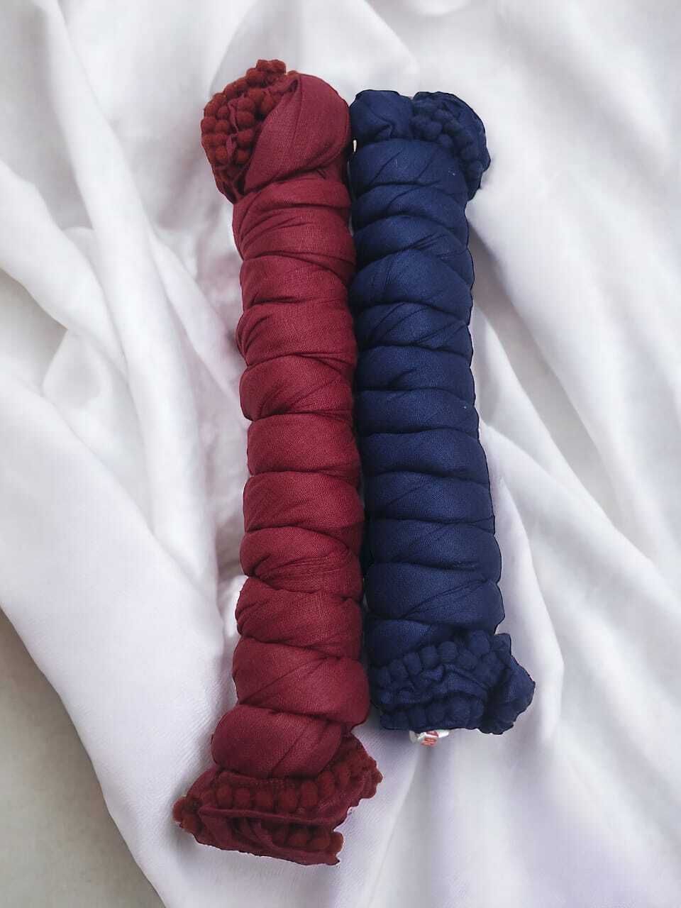 Pure Cotton Applique Dark Blue, Maroon Women Dupatta-image-3