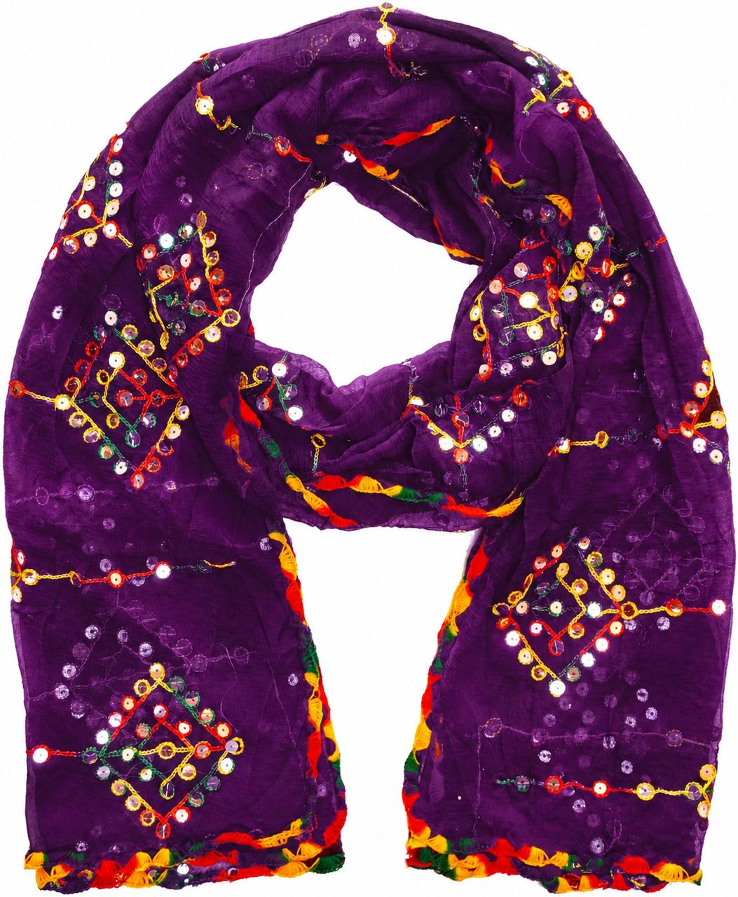 whiteheaven Chiffon Embroidered Purple Women Dupatta-picture-35