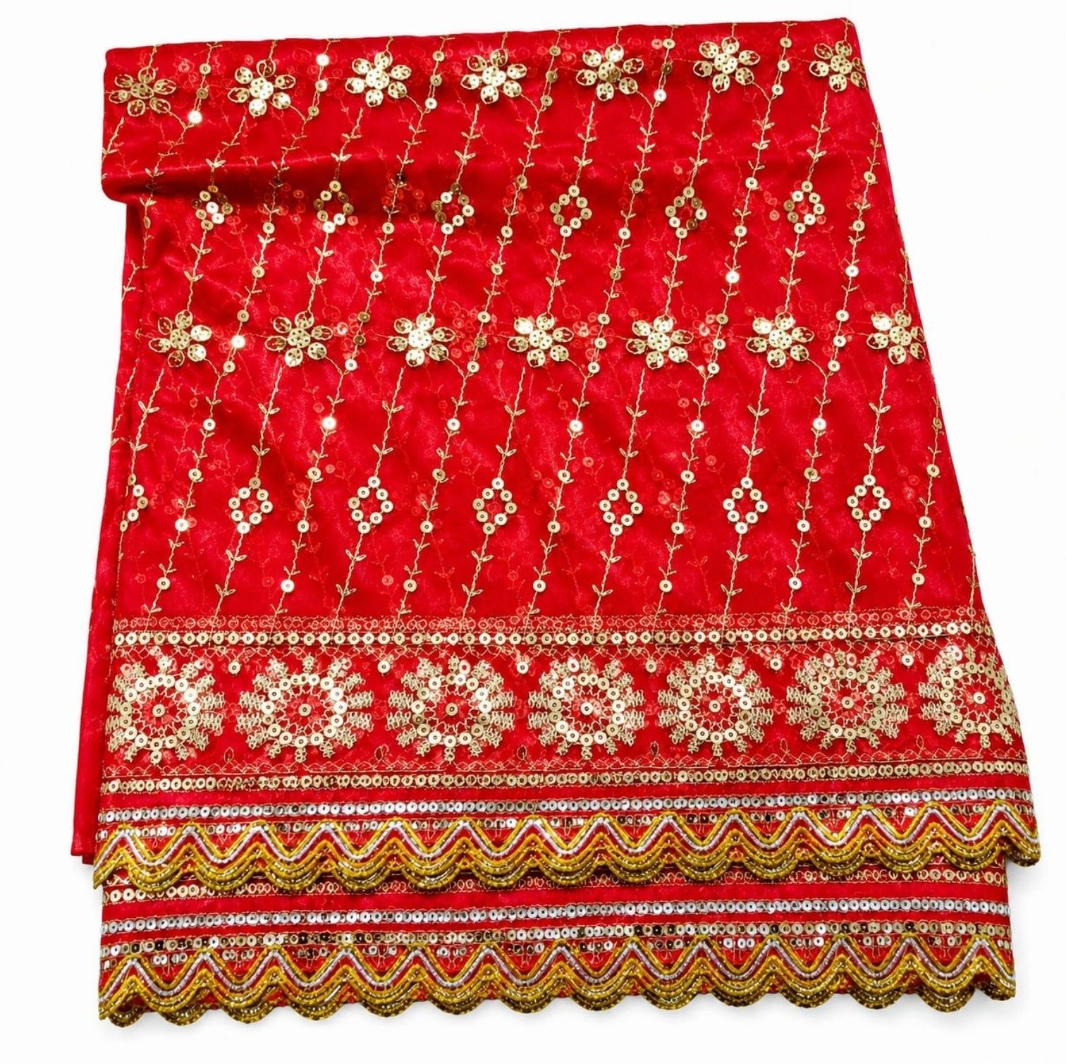asn Net Self Design Red Women Dupatta-picture-38