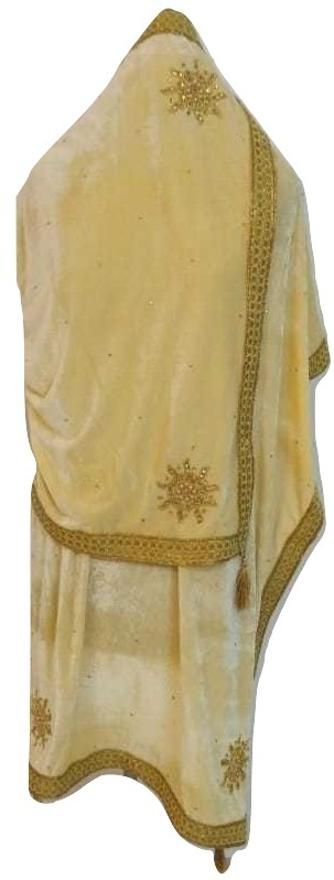 Velvet Polka Print, Embroidered Beige Men Dupatta-image-36