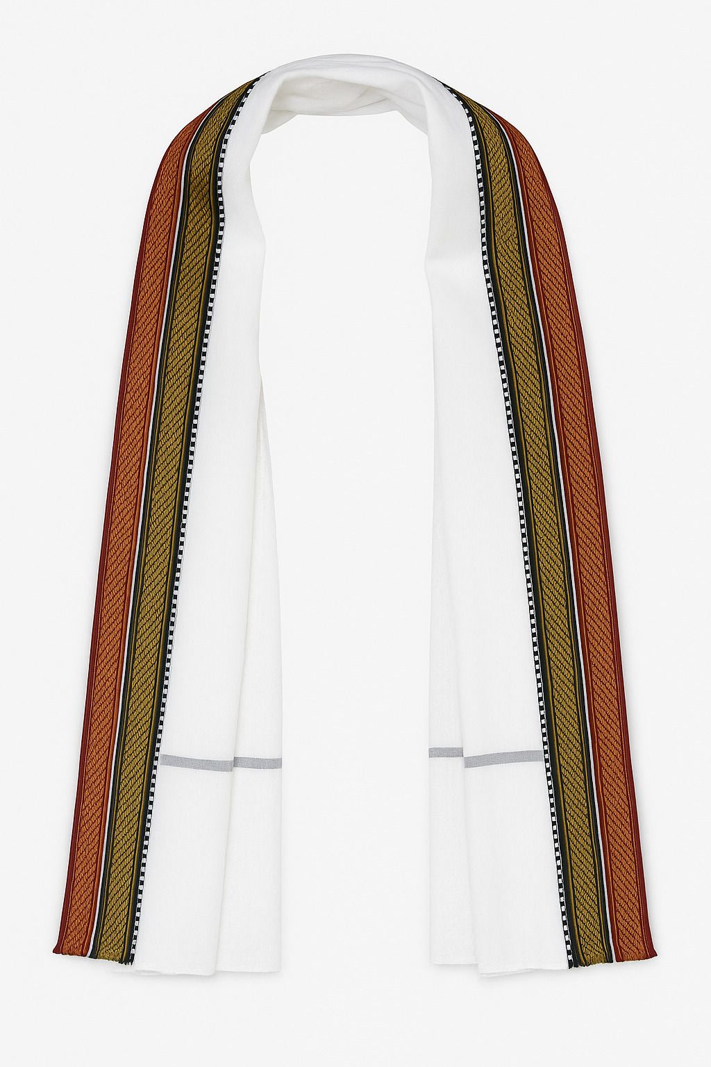 Cotton Blend Striped White Men Dupatta