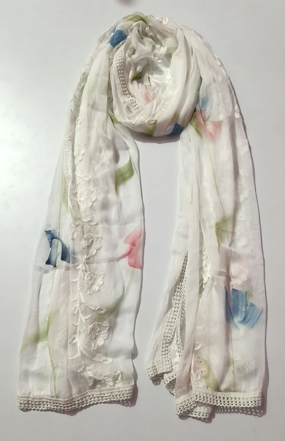 Chiffon Embroidered White Women Dupatta-image-46