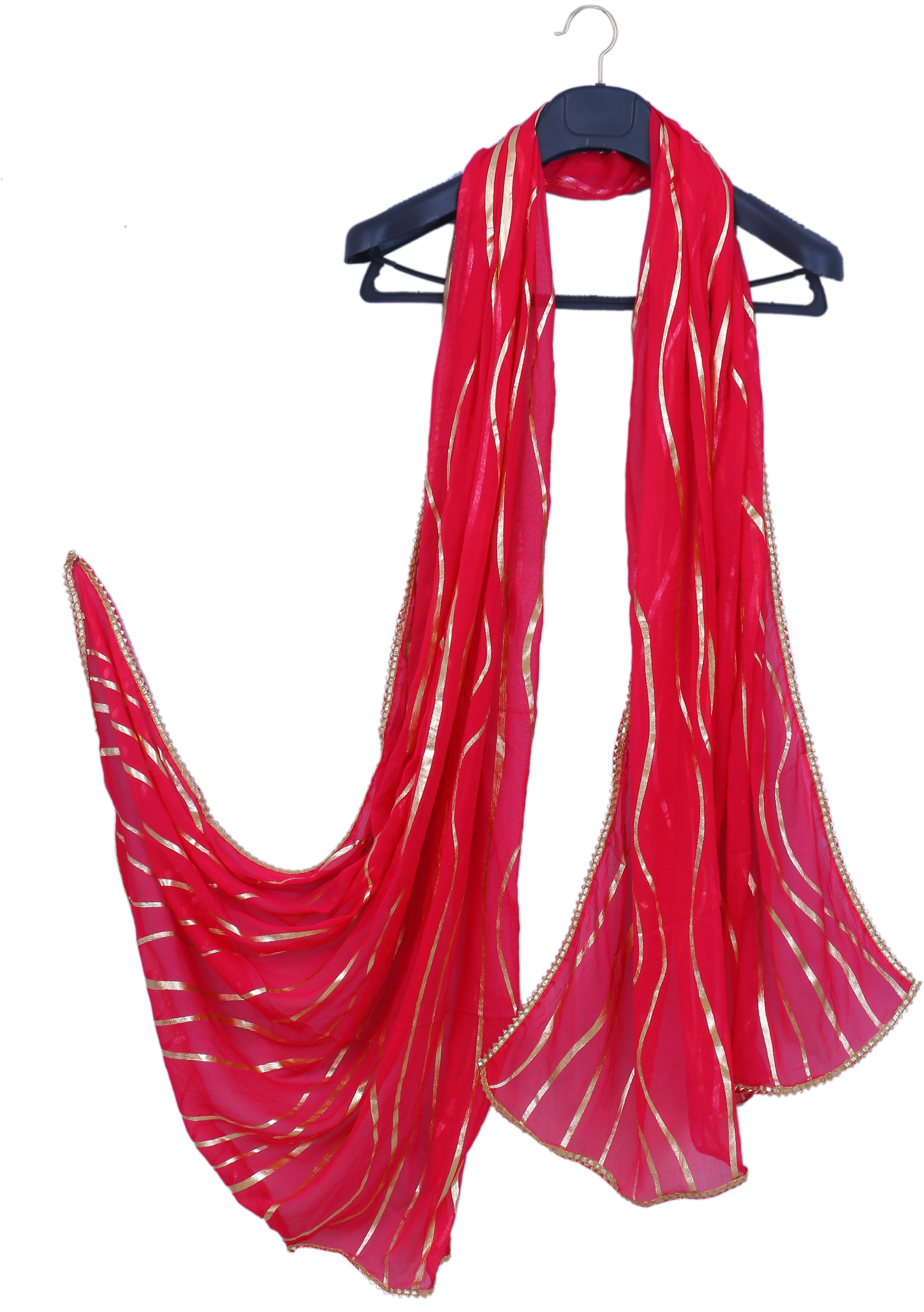 Chiffon Striped Pink Women Dupatta-image-37