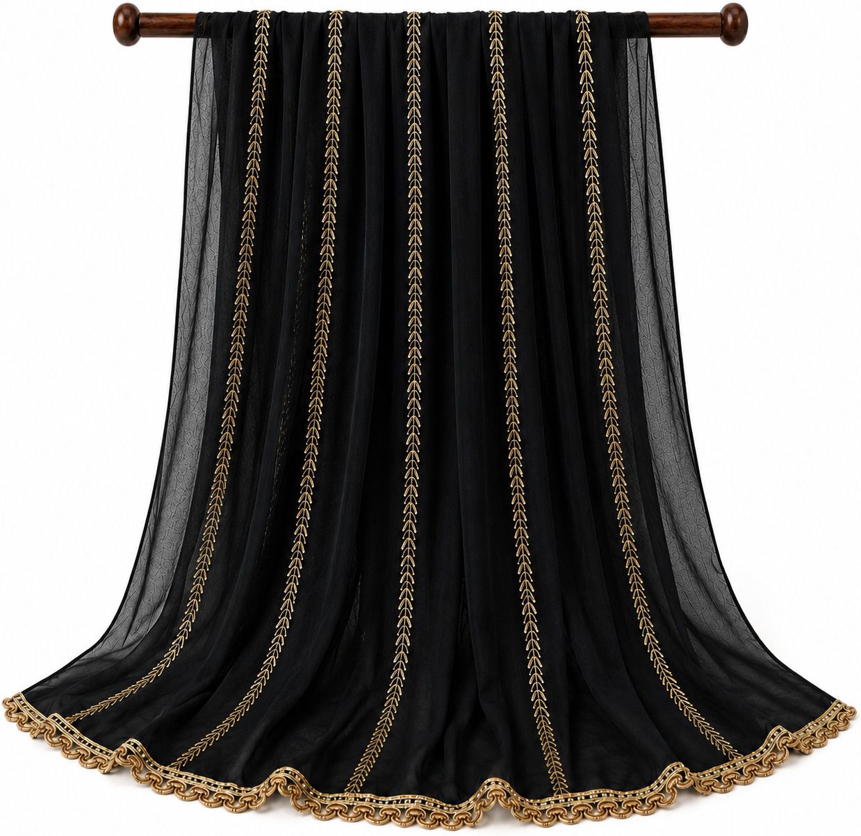 groundfashion Chiffon Solid Black Women Dupatta-picture-7