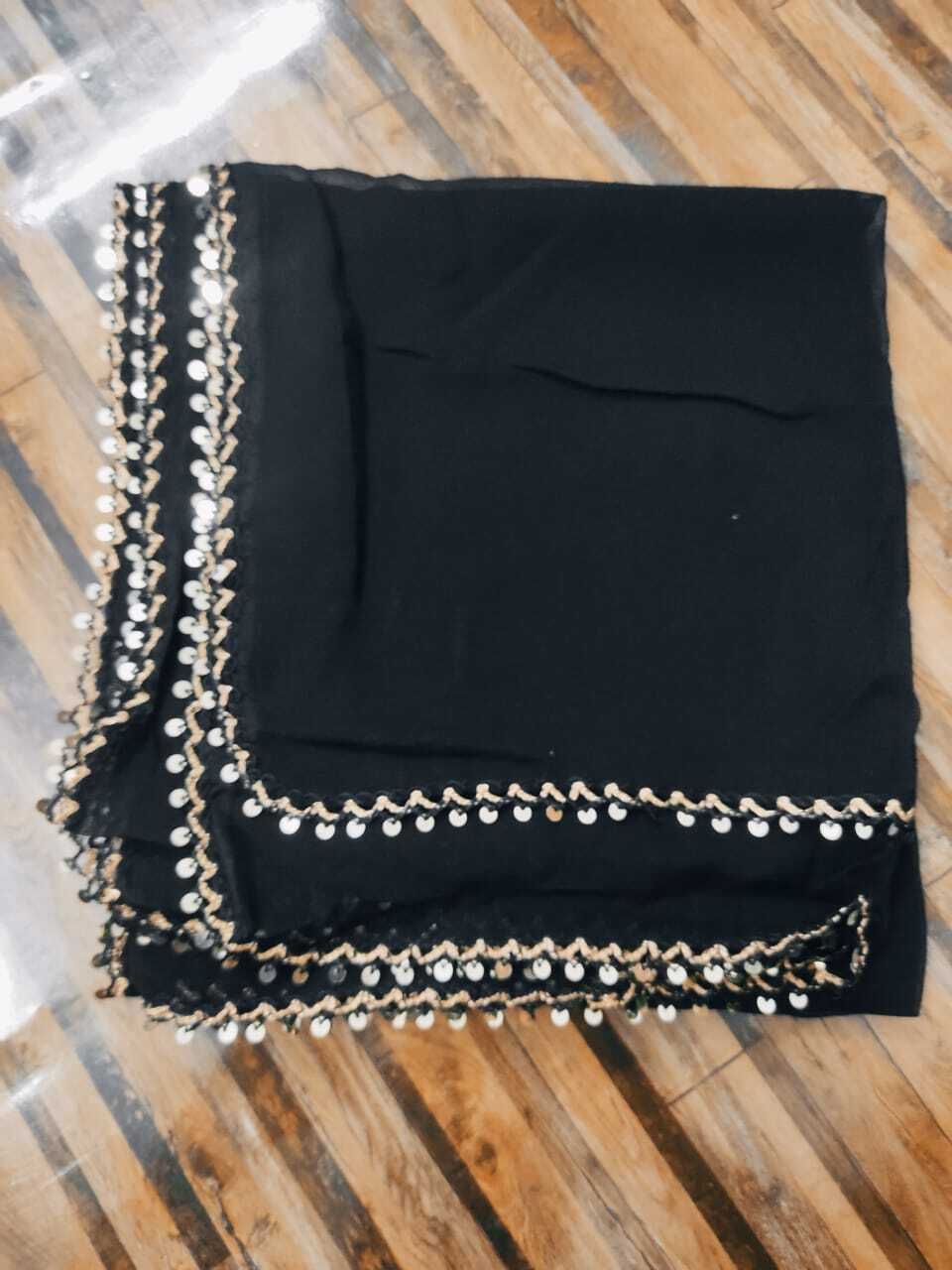sahinadupatta Chiffon Embroidered Black Women Dupatta-picture-25