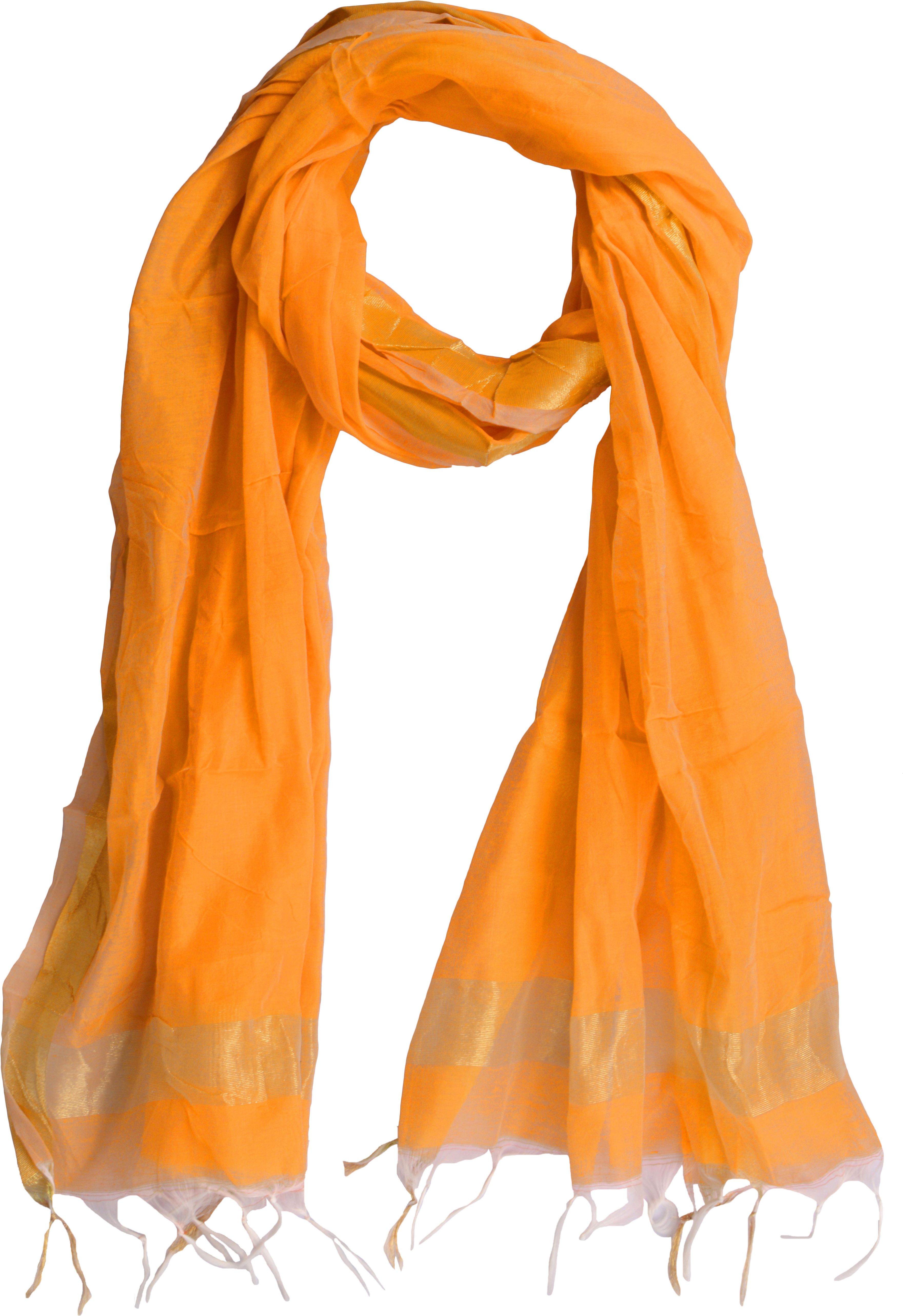 whiteheaven Pure Silk Solid Yellow Women Dupatta-picture-31
