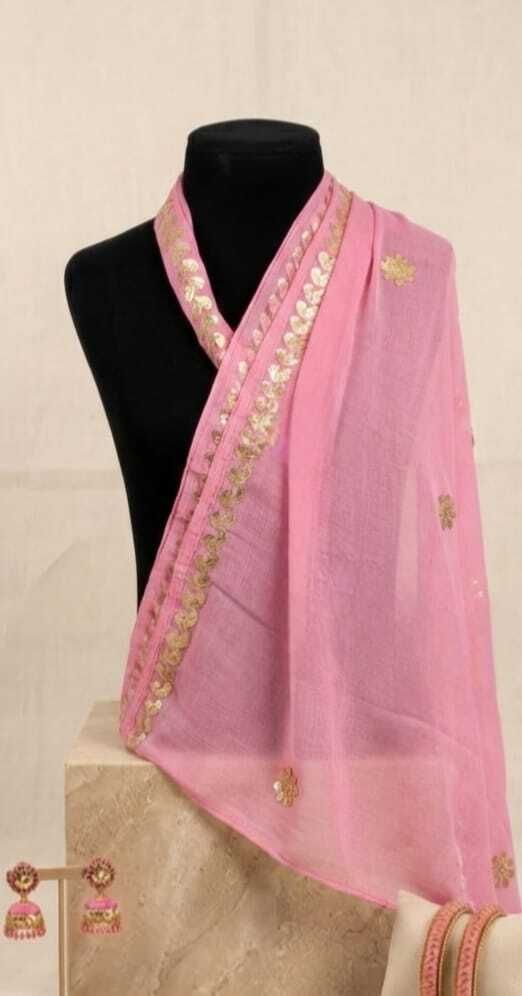 Chiffon Floral Print Pink Women Dupatta-image-26