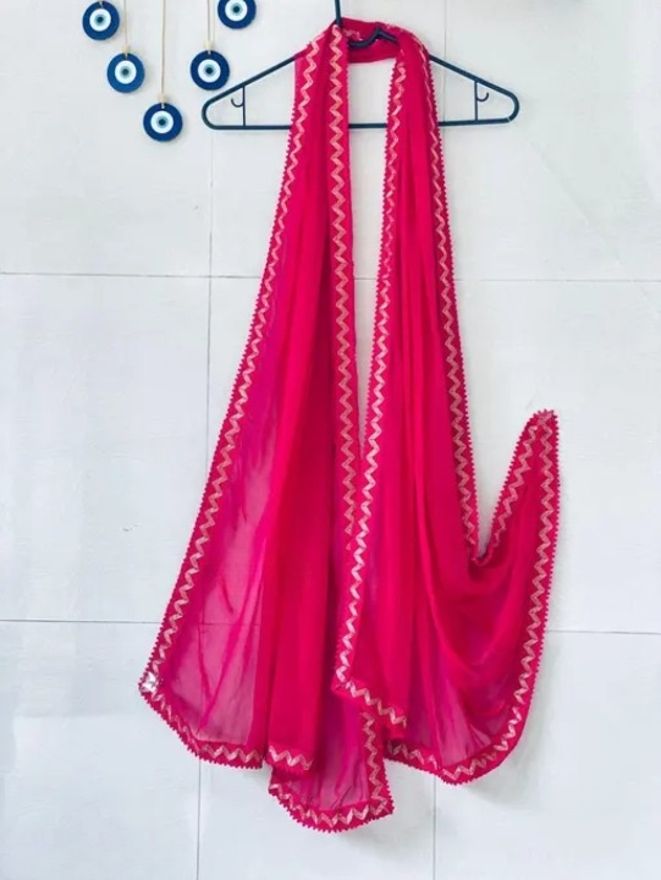 Chiffon Solid Pink Women Dupatta-image-43