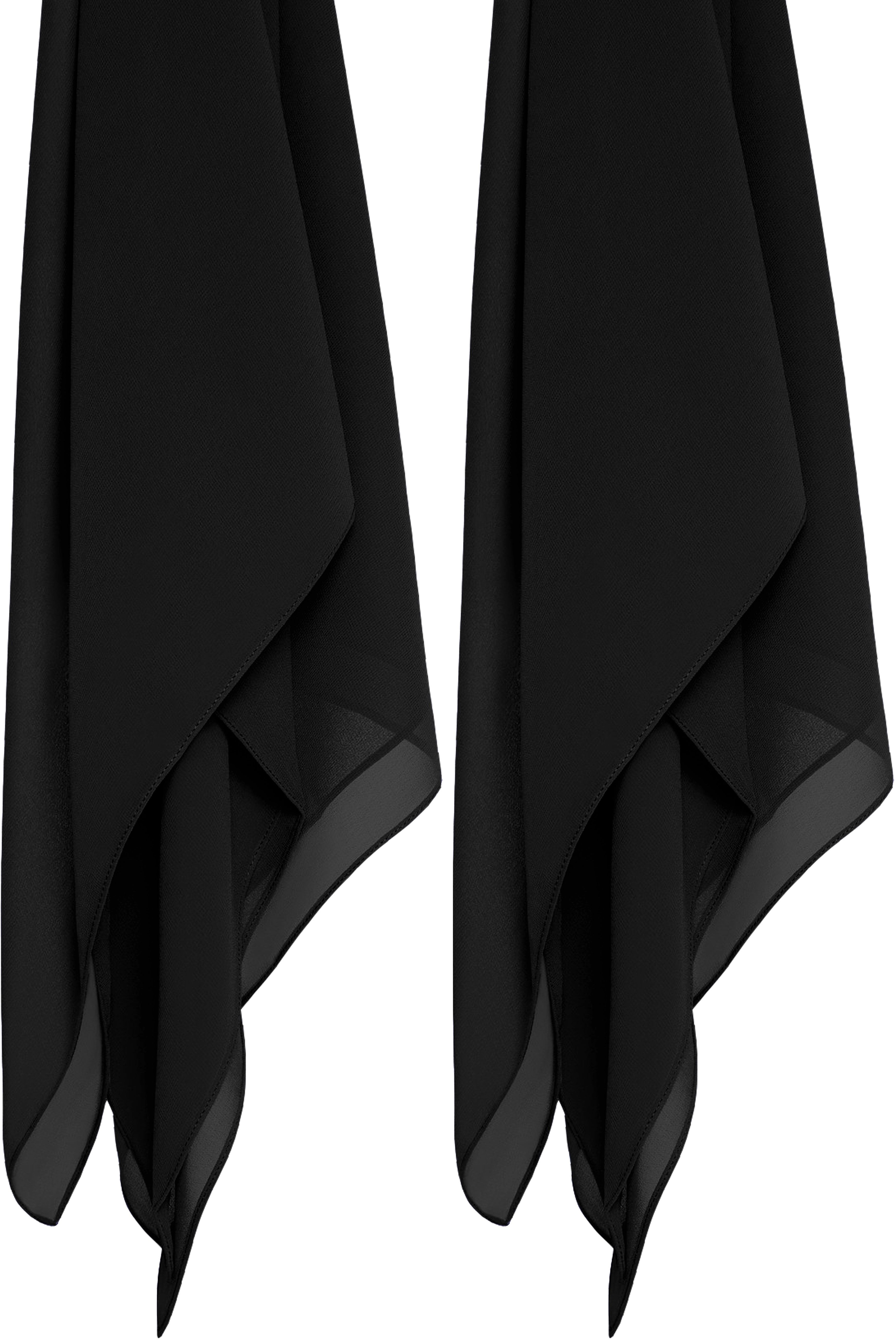 Georgette Solid Black Women Dupatta-image-24