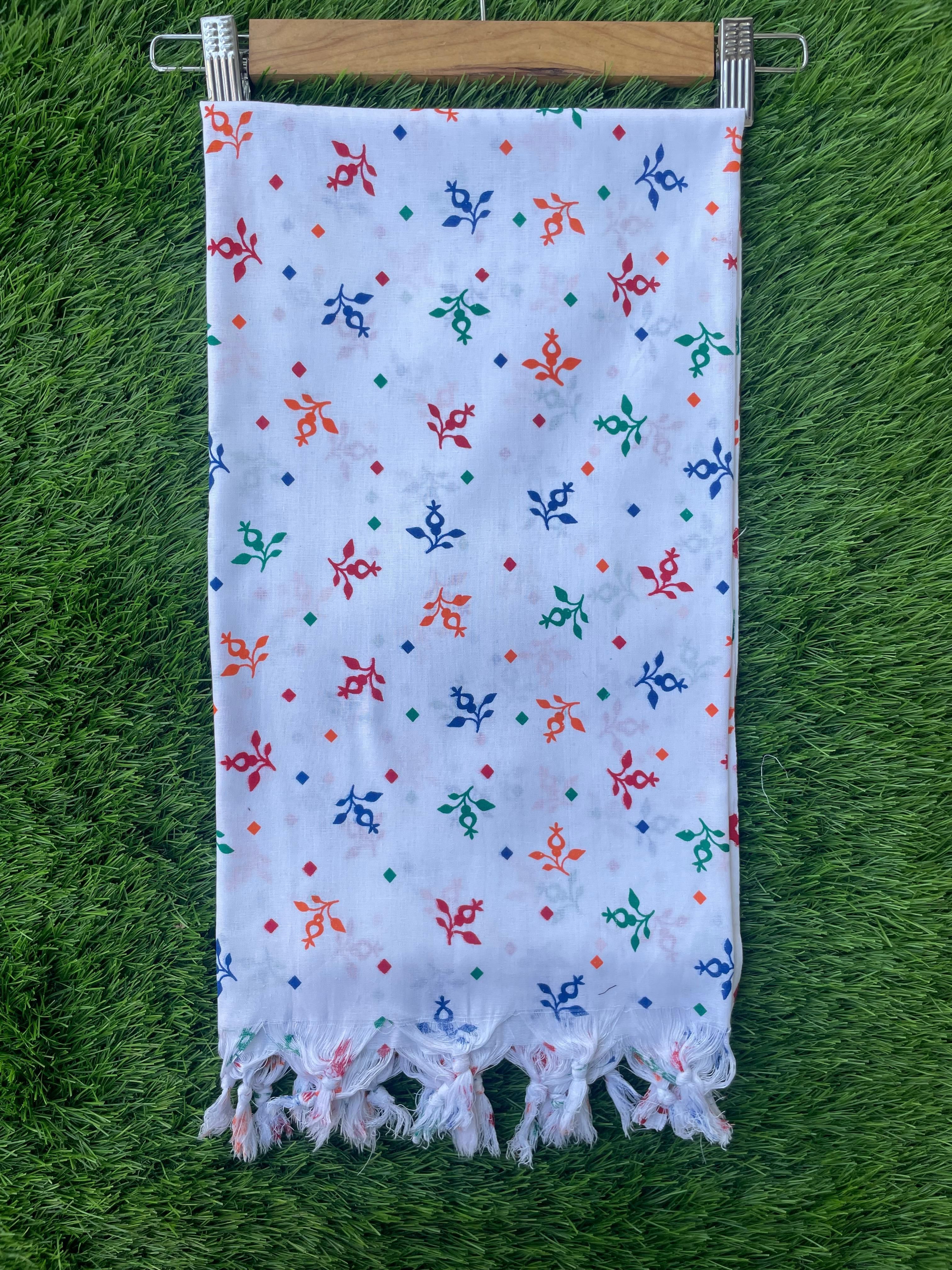 jay murlidhar enterprise Pure Cotton Printed White Women Dupatta-picture-46