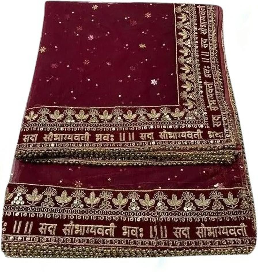 fabina creation Net Embellished Maroon Women Dupatta-picture-10