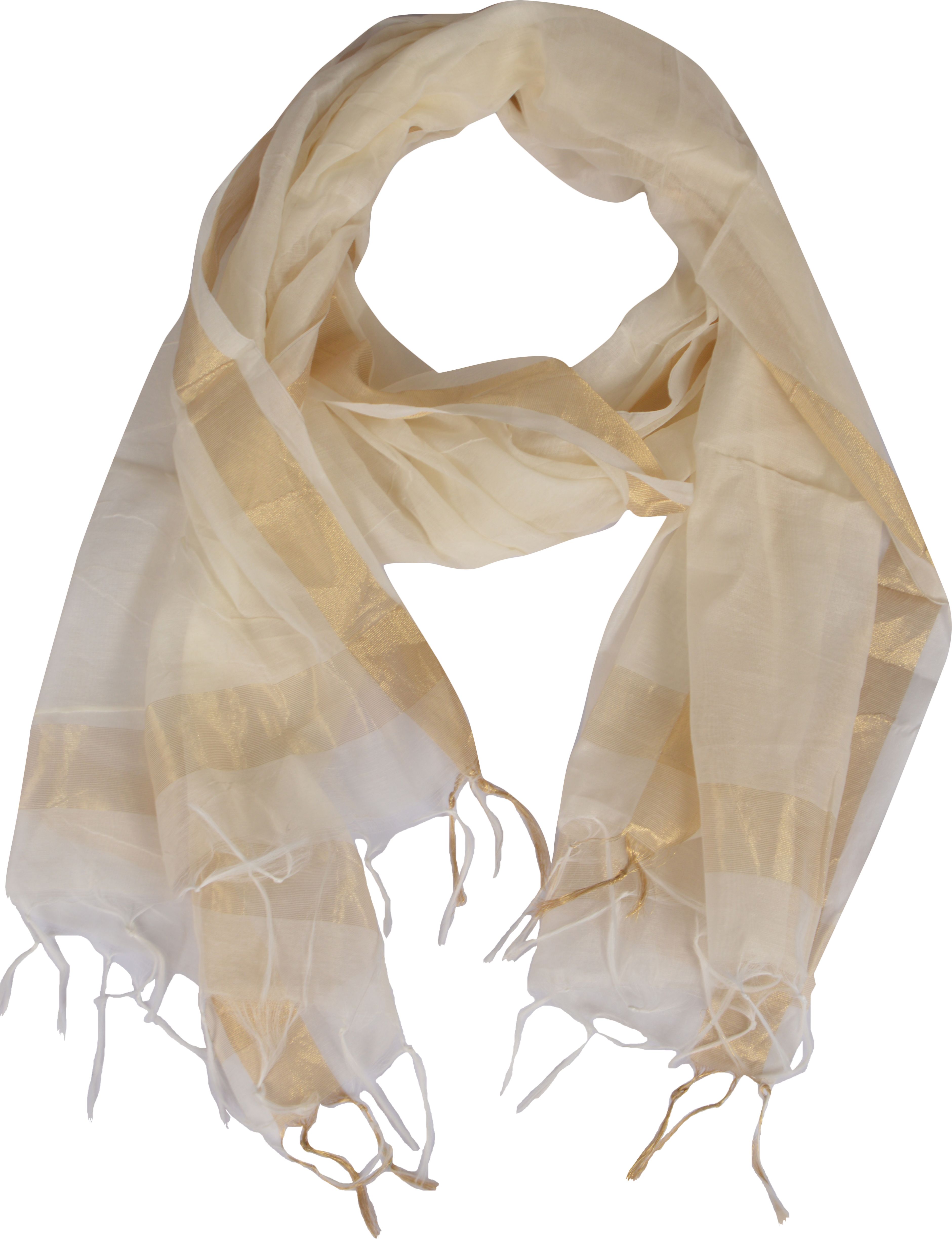 whiteheaven Pure Silk Solid White Women Dupatta-picture-37
