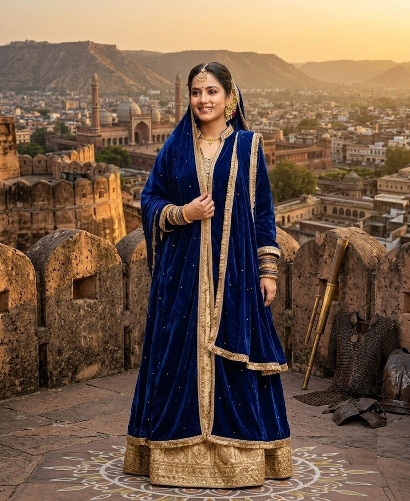 ksm Velvet Solid Blue Women Dupatta-picture-13