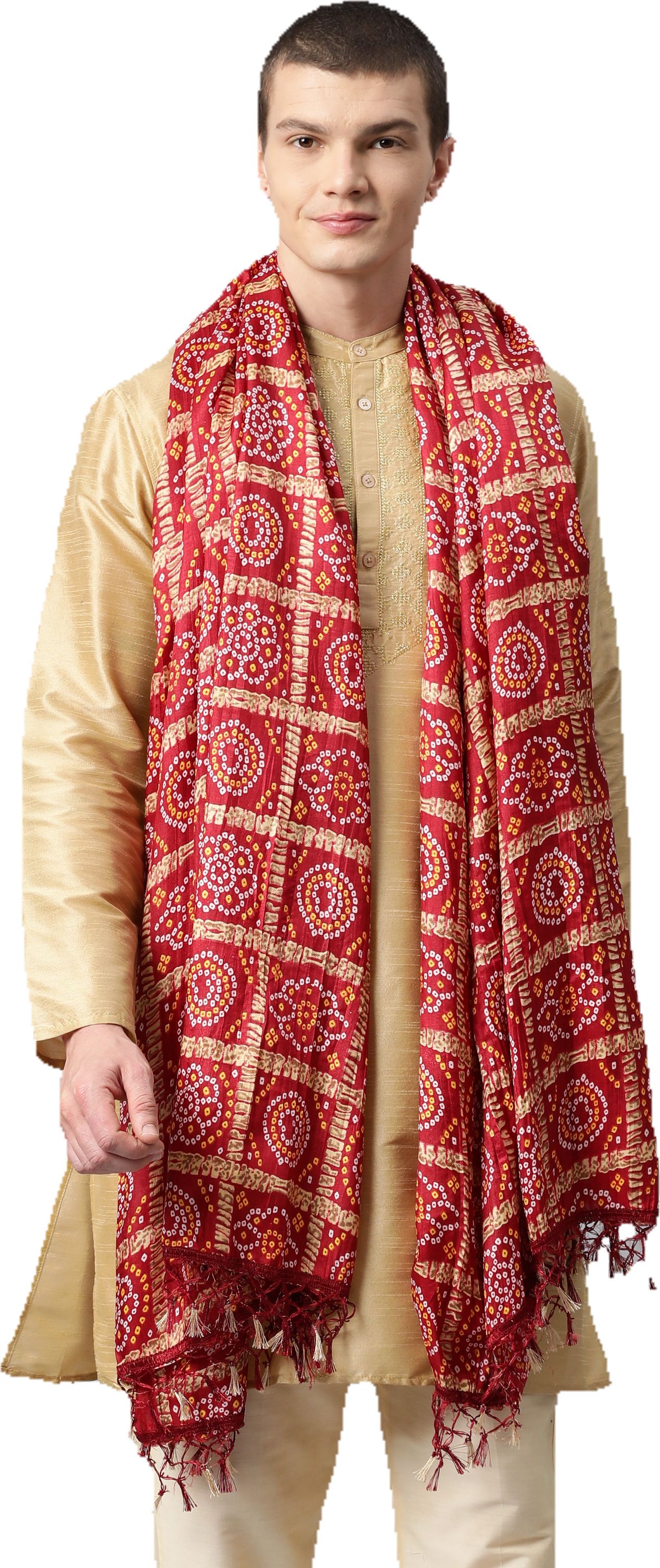 Cotton Silk Checkered Multicolor Men Dupatta-image-26